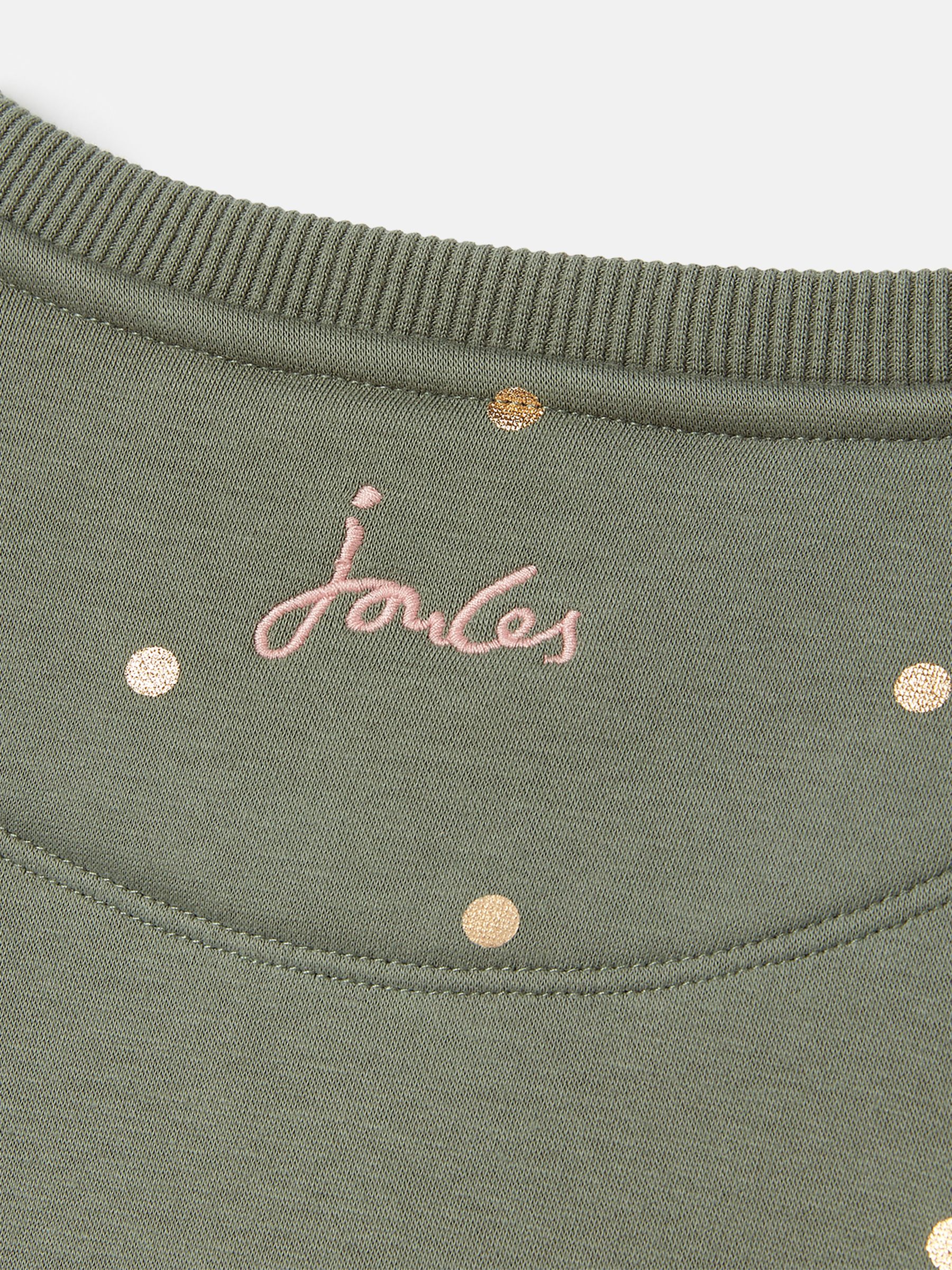 Mackenzie Khaki Green Embroidered Artwork Crew Neck Sweatshirt - Image 4 of 5