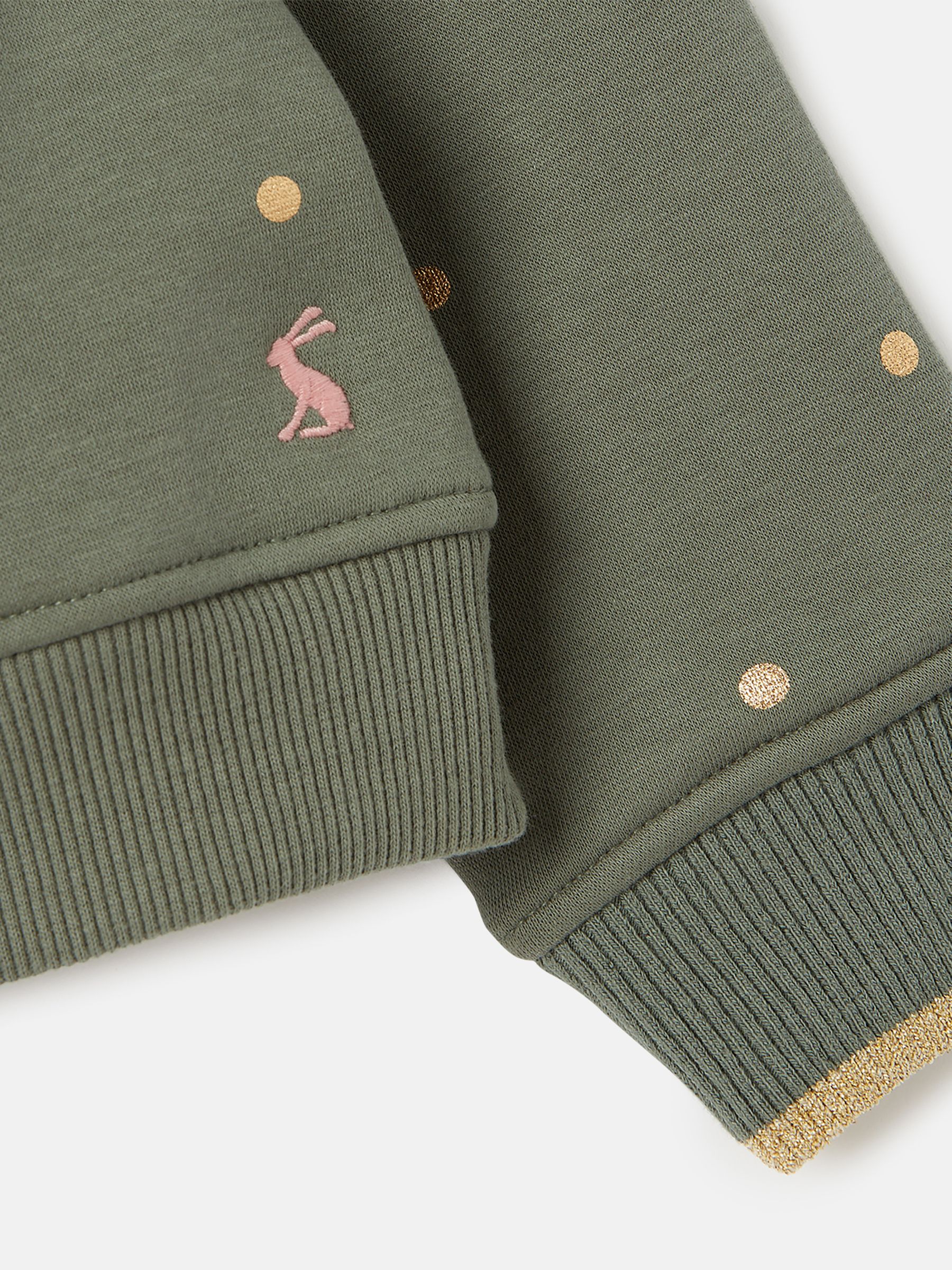Mackenzie Khaki Green Embroidered Artwork Crew Neck Sweatshirt - Image 5 of 5