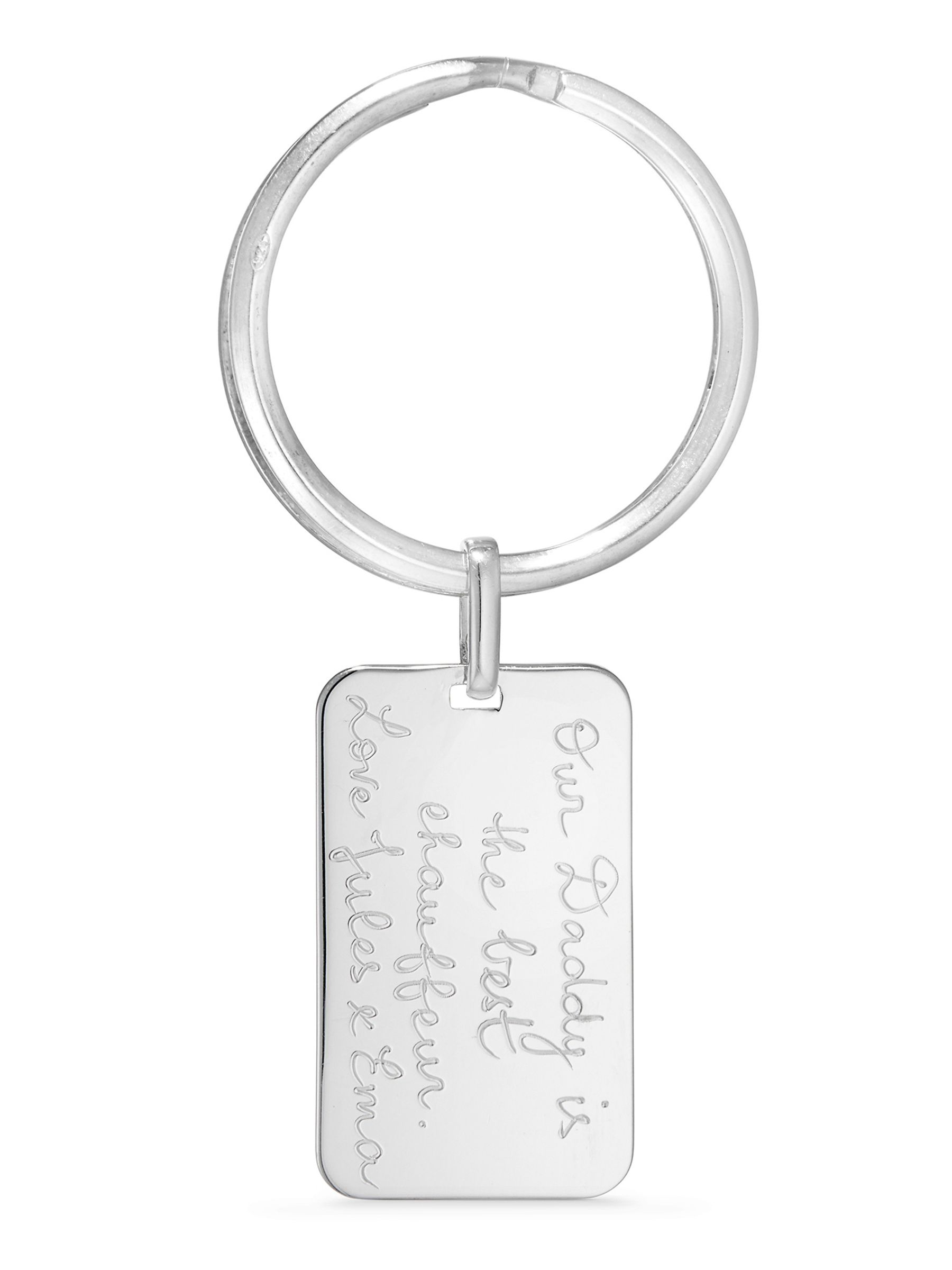Sterling Silver Merci Maman Personalised Dog Tag Keyring - Image 2 of 2