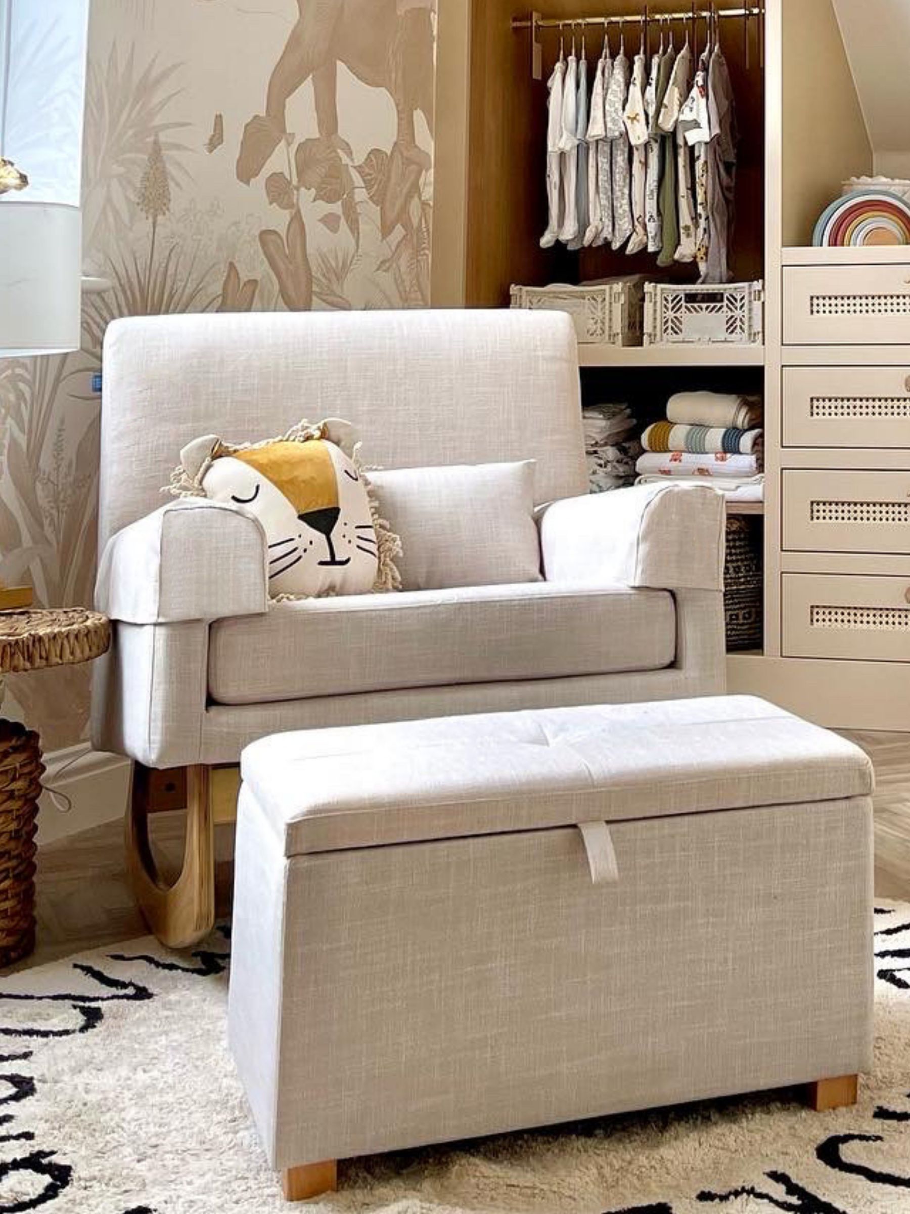 Gaia Baby Oatmeal Dove Serena Rocking Nursing Chair - Image 1 of 6