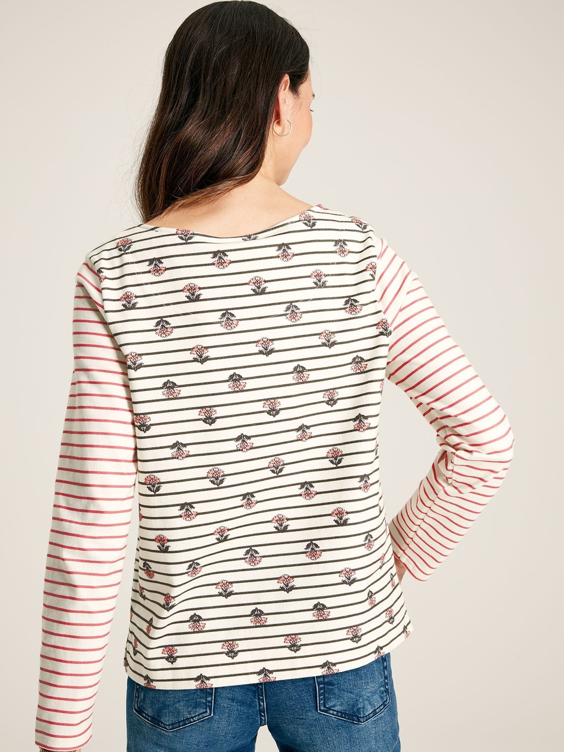 Harbour Creme Floral Long Sleeve Breton Top - Image 2 of 6