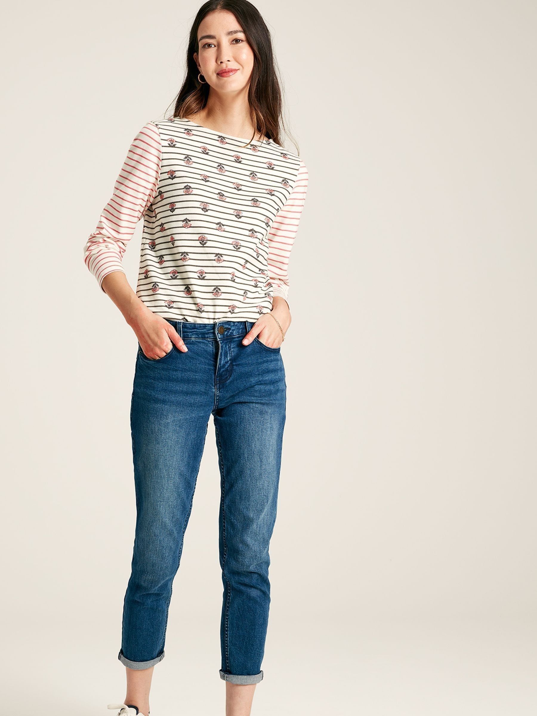 Harbour Creme Floral Long Sleeve Breton Top - Image 3 of 6
