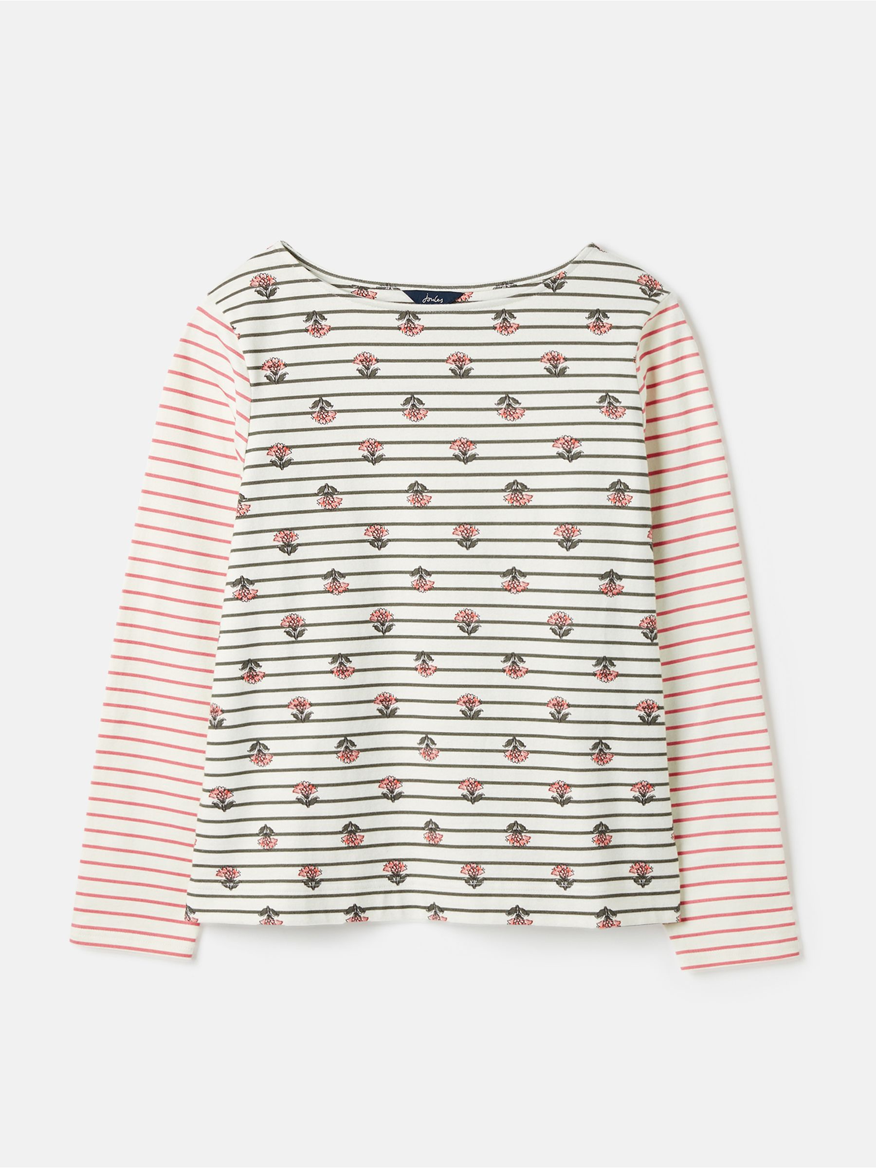 Harbour Creme Floral Long Sleeve Breton Top - Image 6 of 6