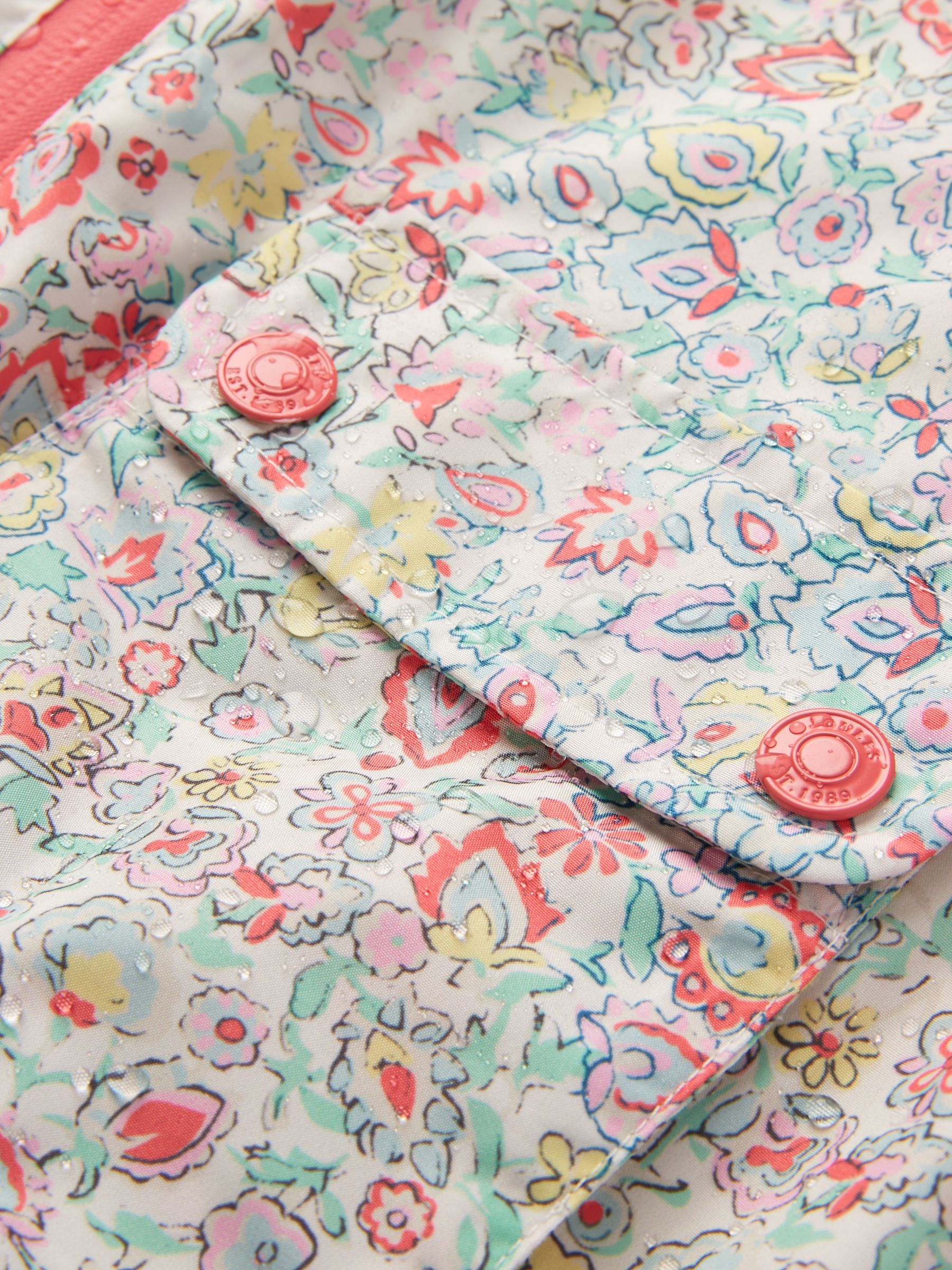 Girls' Windbreaker Multi Floral Waterproof Raincoat - Image 6 of 6