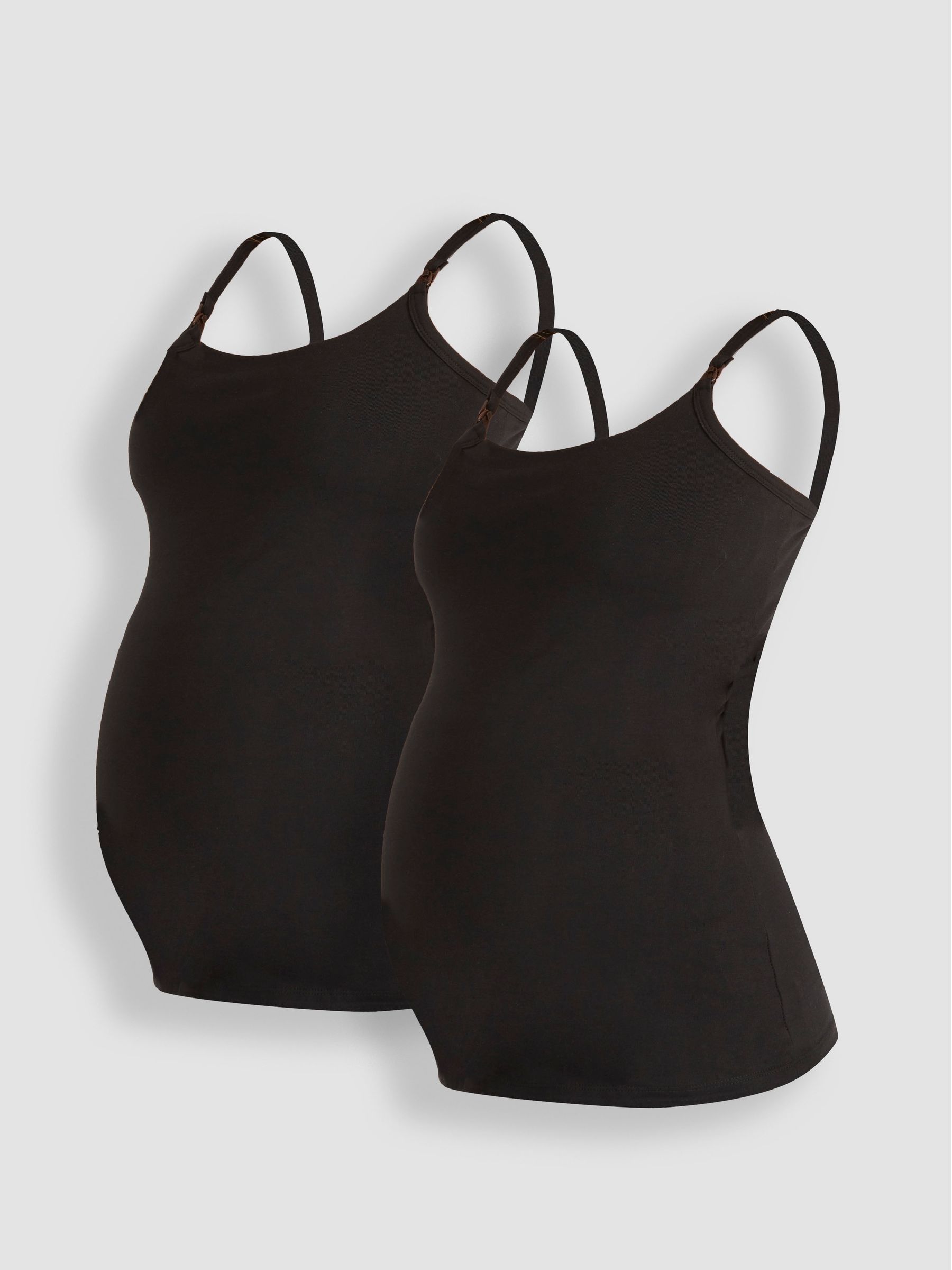 Black & Black 2-Pack Maternity & Nursing Vest Tops - Image 1 of 4