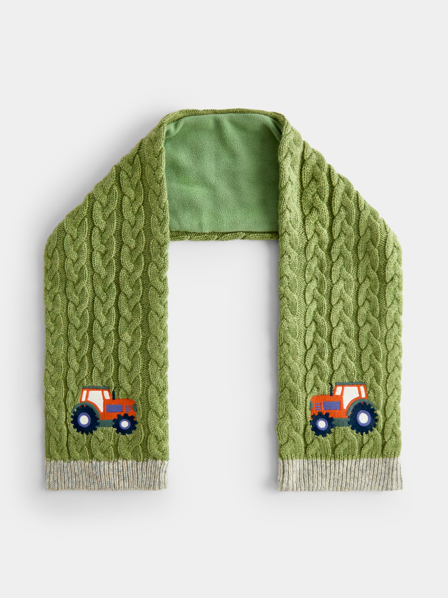 Green Gingham Tractor Knitted Scarf - Image 2 of 4