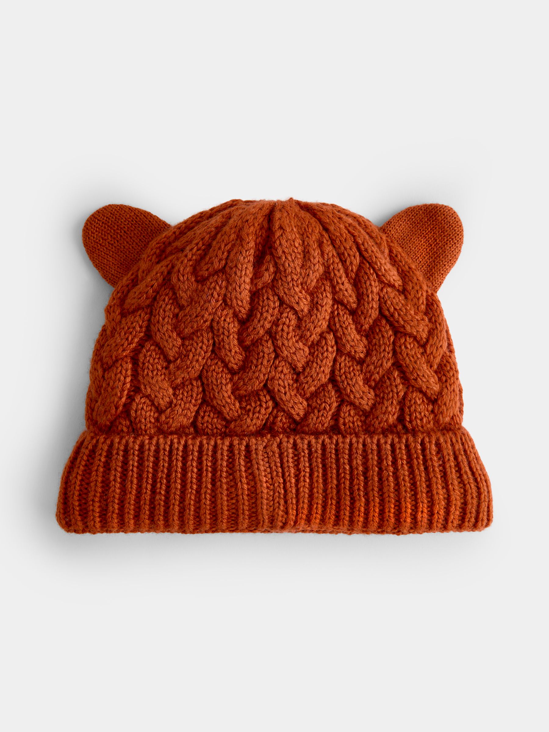 Orange Fox Cable Knit Hat - Image 2 of 4