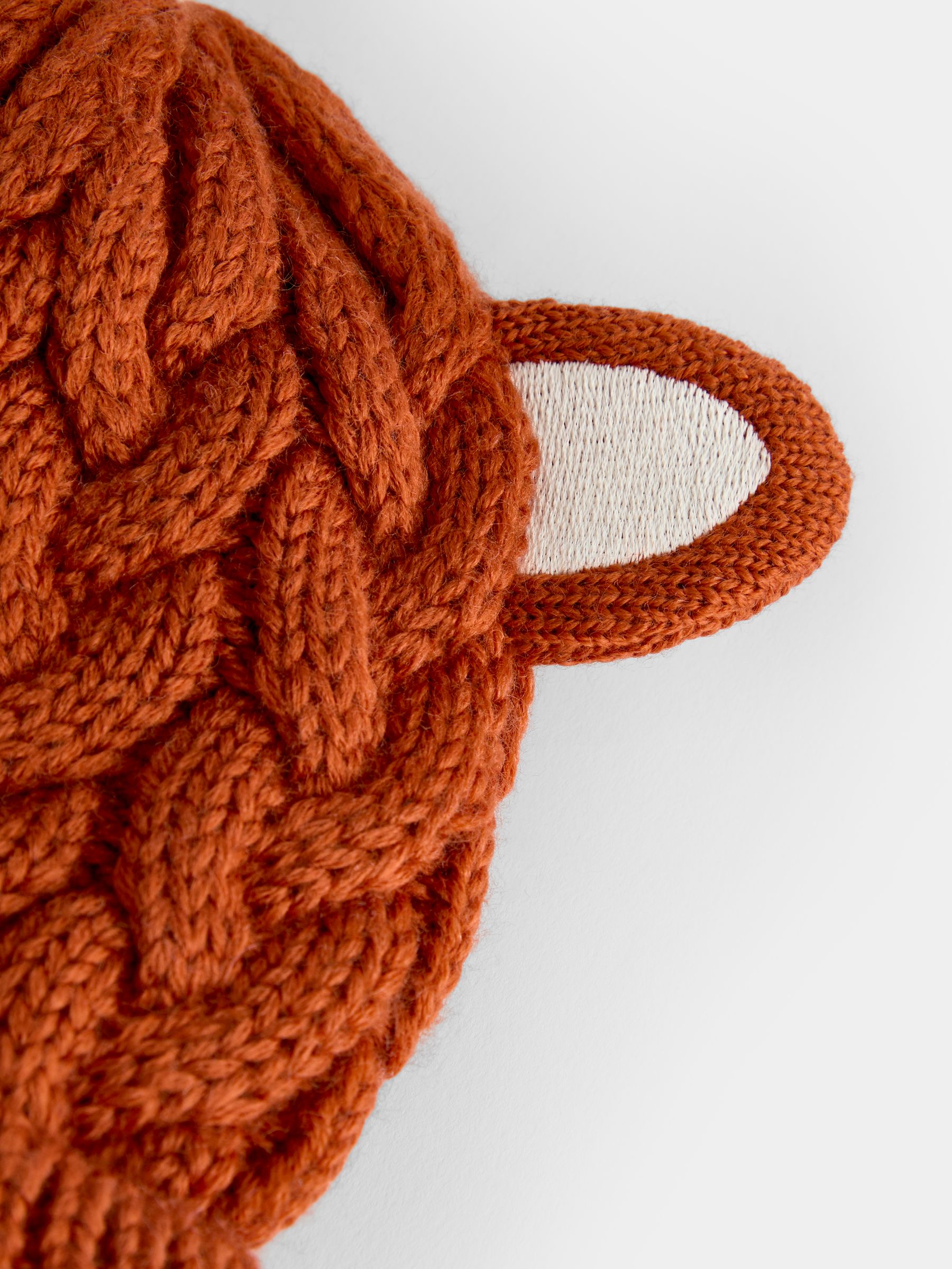 Orange Fox Cable Knit Hat - Image 3 of 4