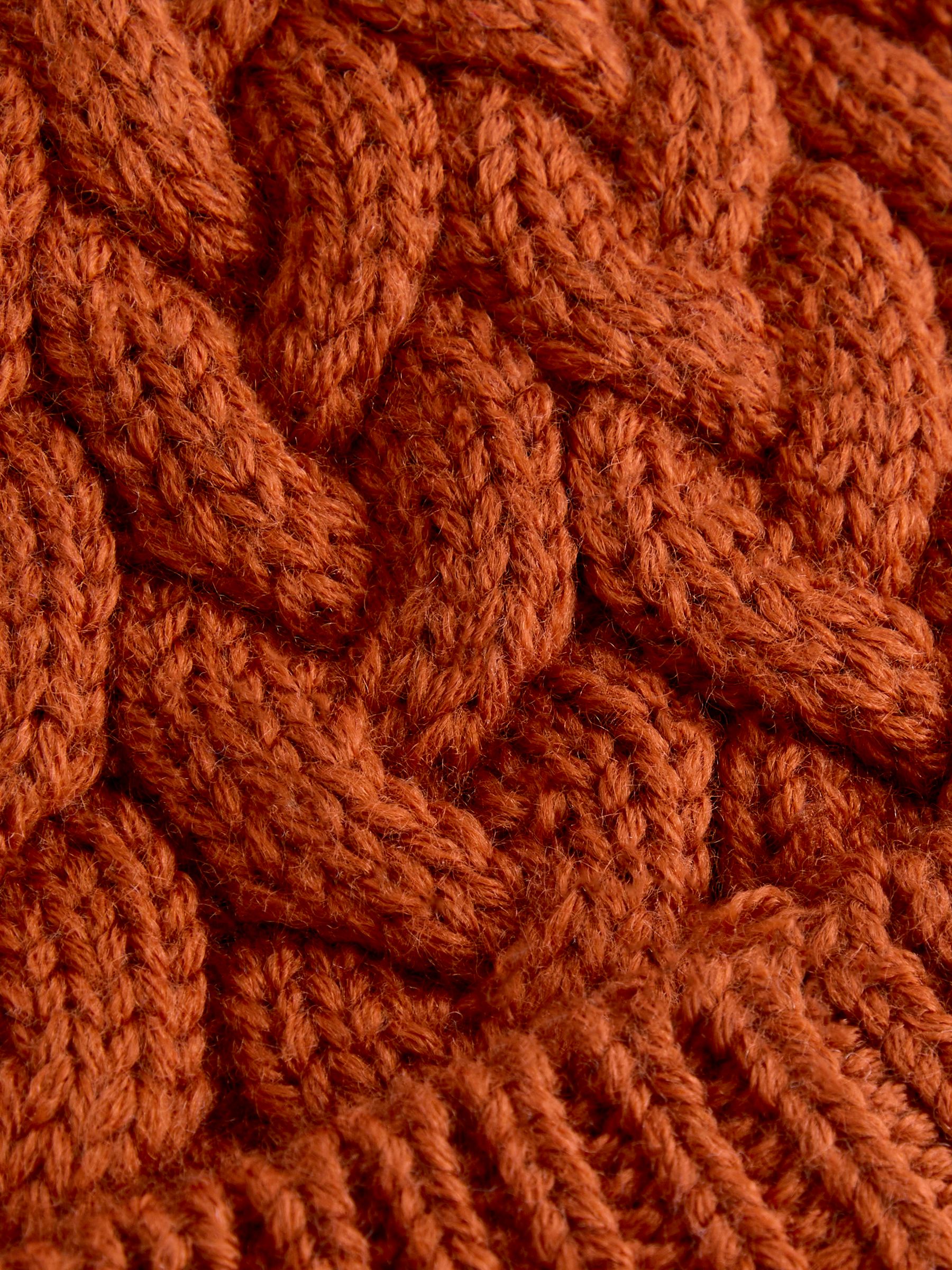 Orange Fox Cable Knit Hat - Image 4 of 4