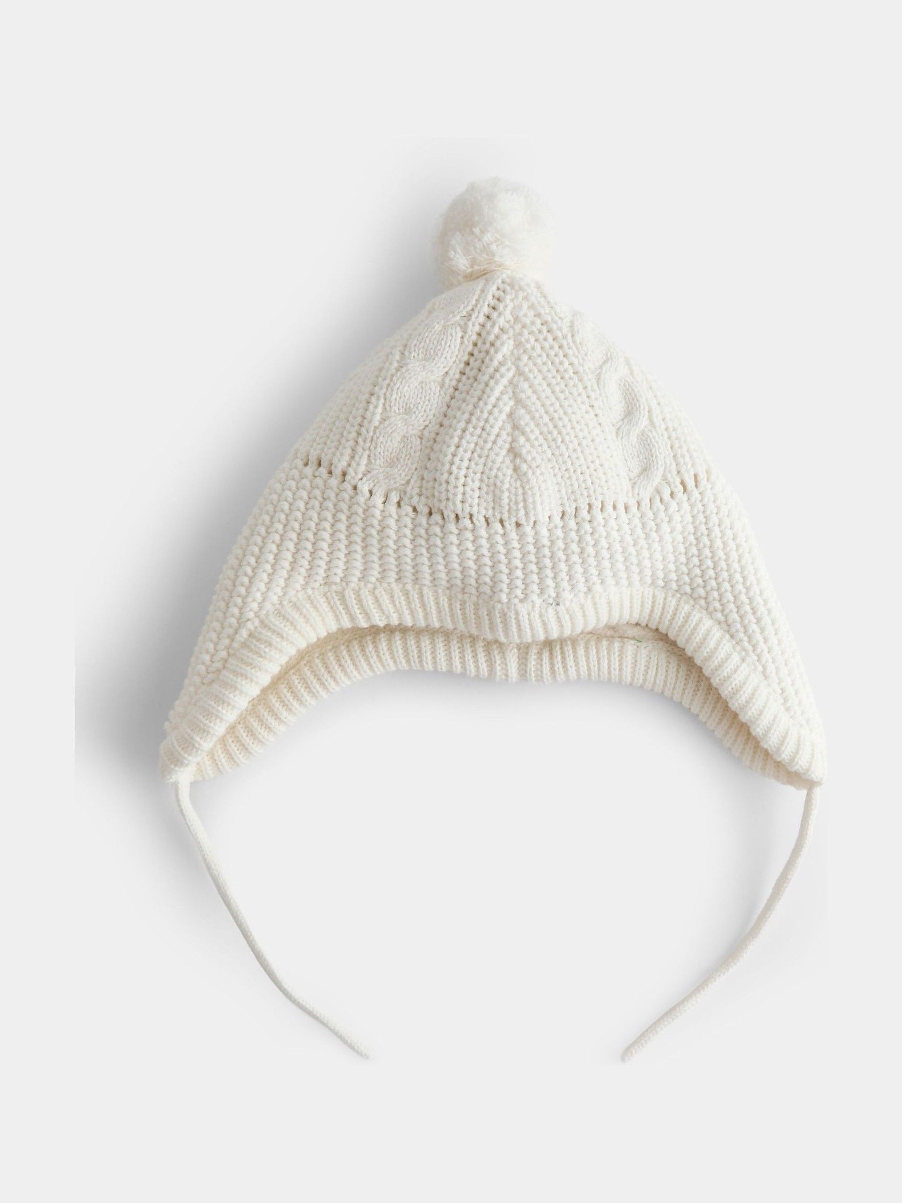 Natural Pom Pom Cable Hat - Image 1 of 4 Natural Pom Pom Cable Hat - Image 1 of 4