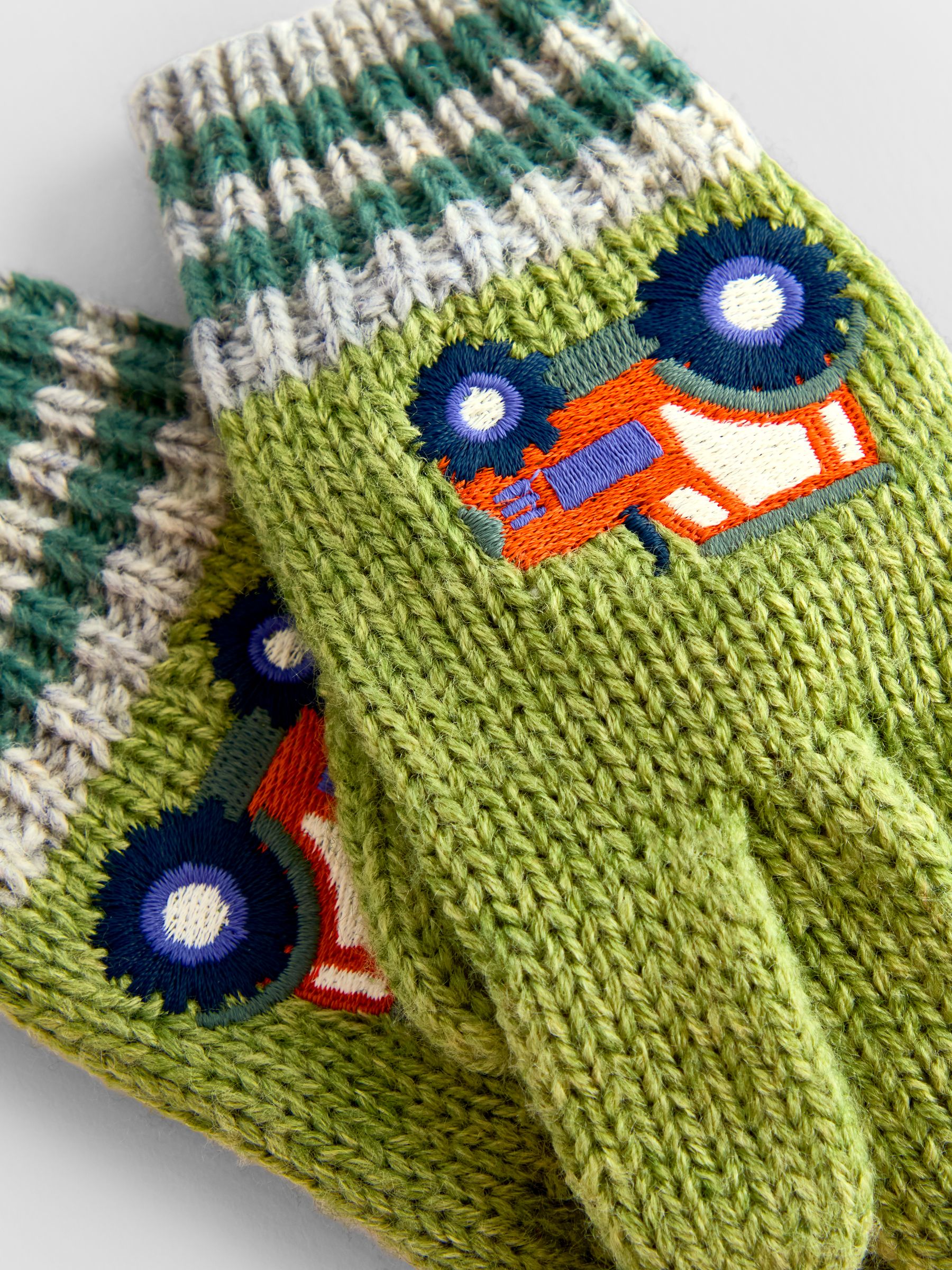 Green Tractor Knitted Gloves - Image 4 of 4