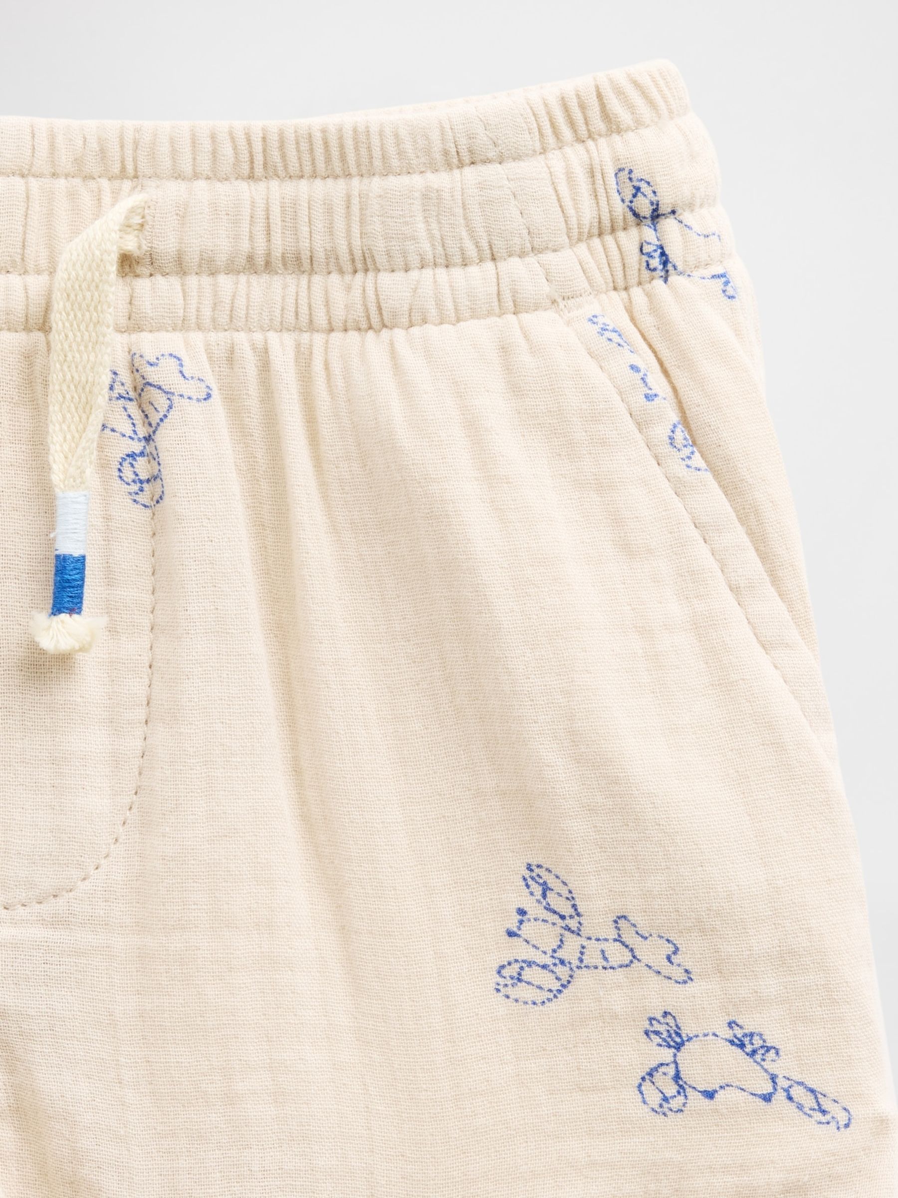 Beige Lobster Gauze Print Pull On Shorts - Image 3 of 3