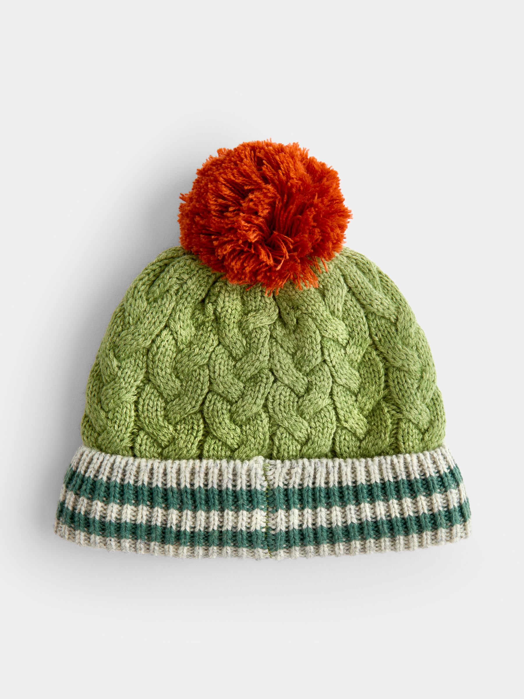 Green Tractor Cable Knit Hat - Image 2 of 4 Green Tractor Cable Knit Hat - Image 2 of 4