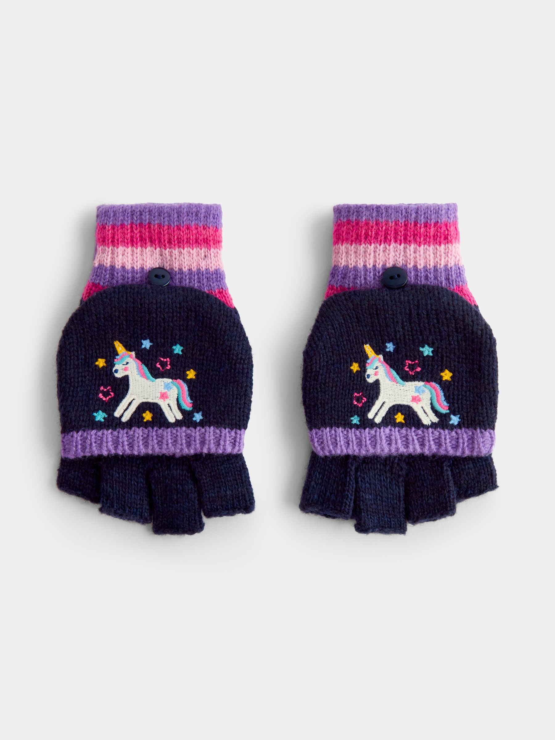 Navy Unicorn Embroidered Gloves - Image 1 of 5