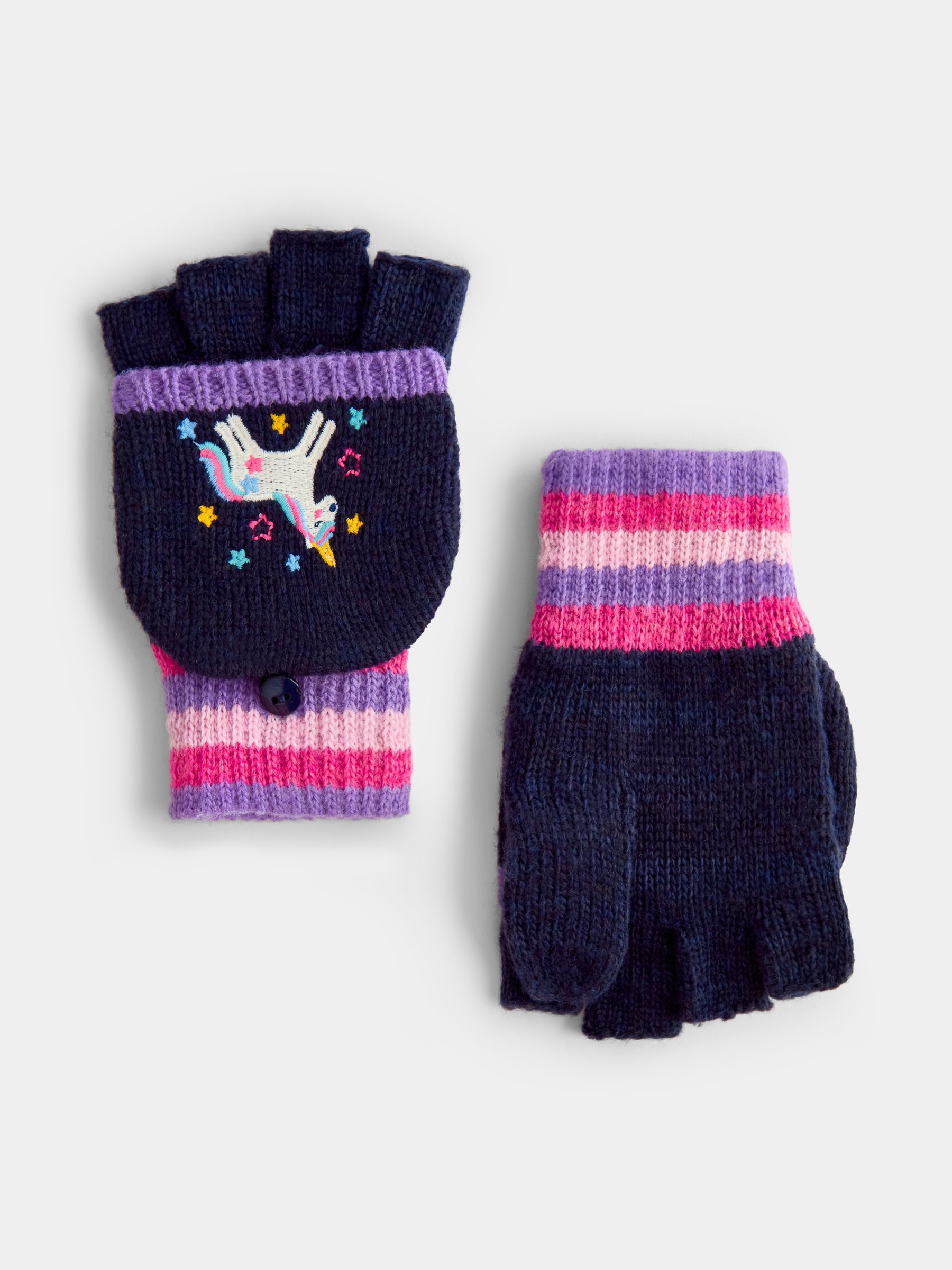 Navy Unicorn Embroidered Gloves - Image 4 of 5