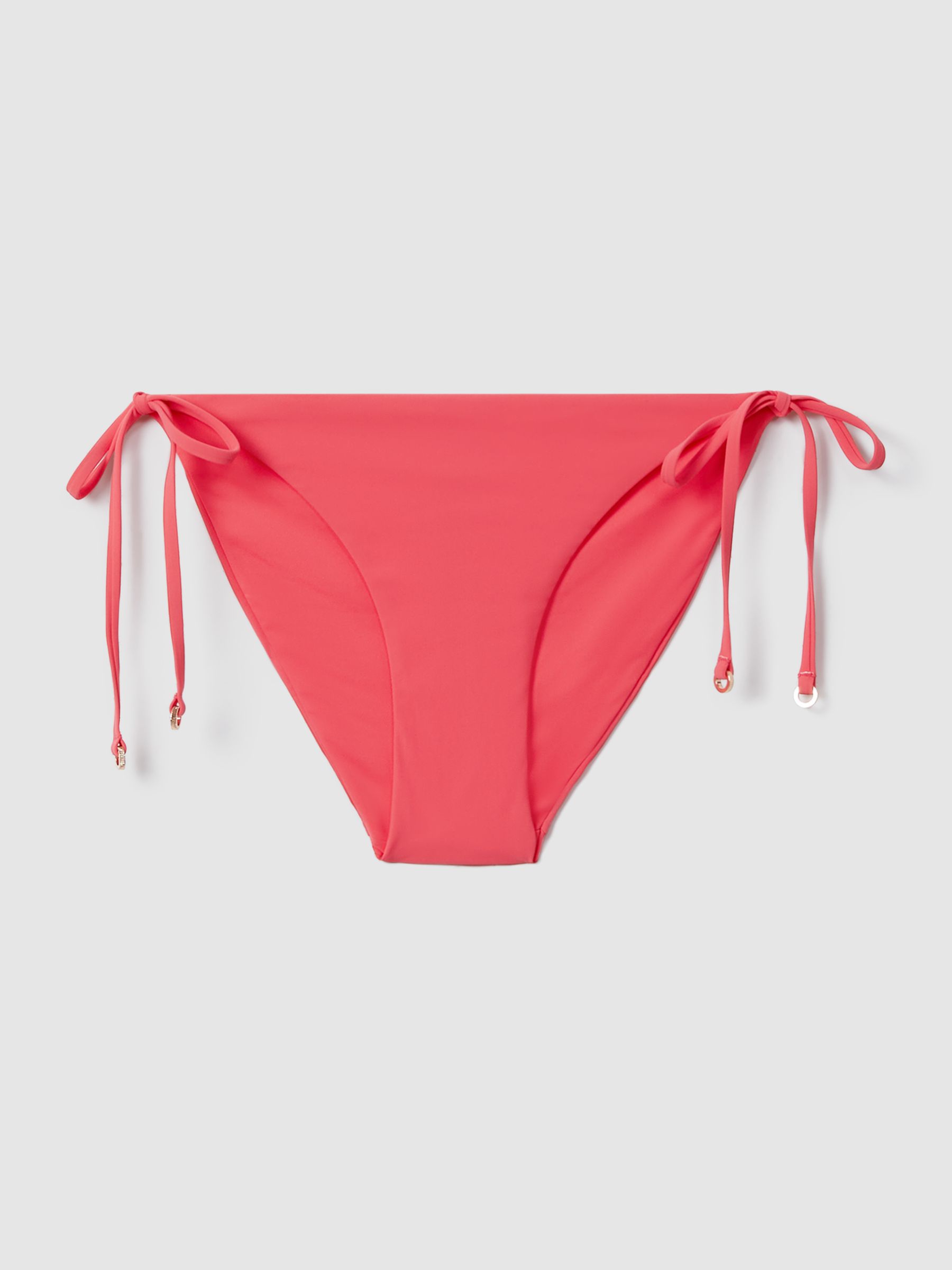 Triangle Halter Neck Bikini Top in Coral - Image 2 of 6