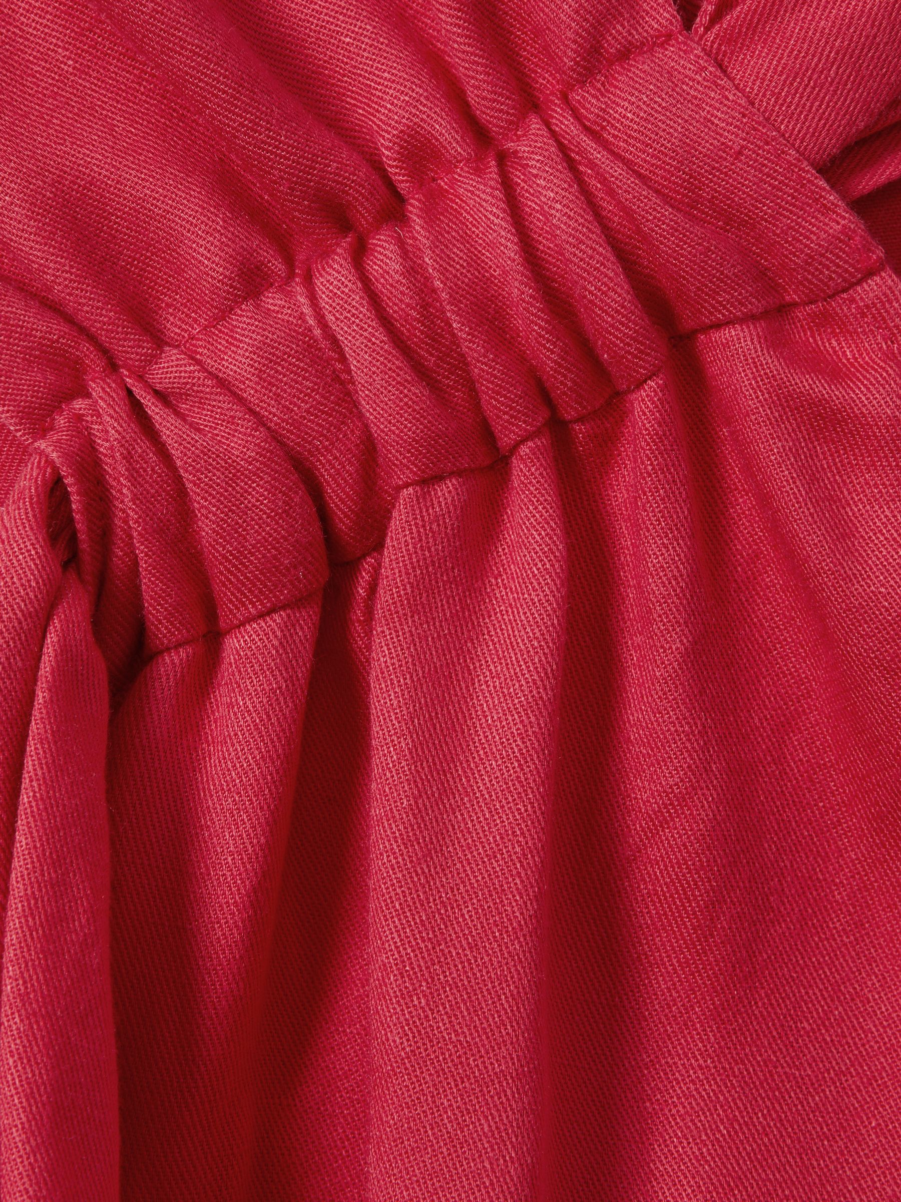 Linen Blend Drape Jumpsuit in Coral - Image 5 of 5
