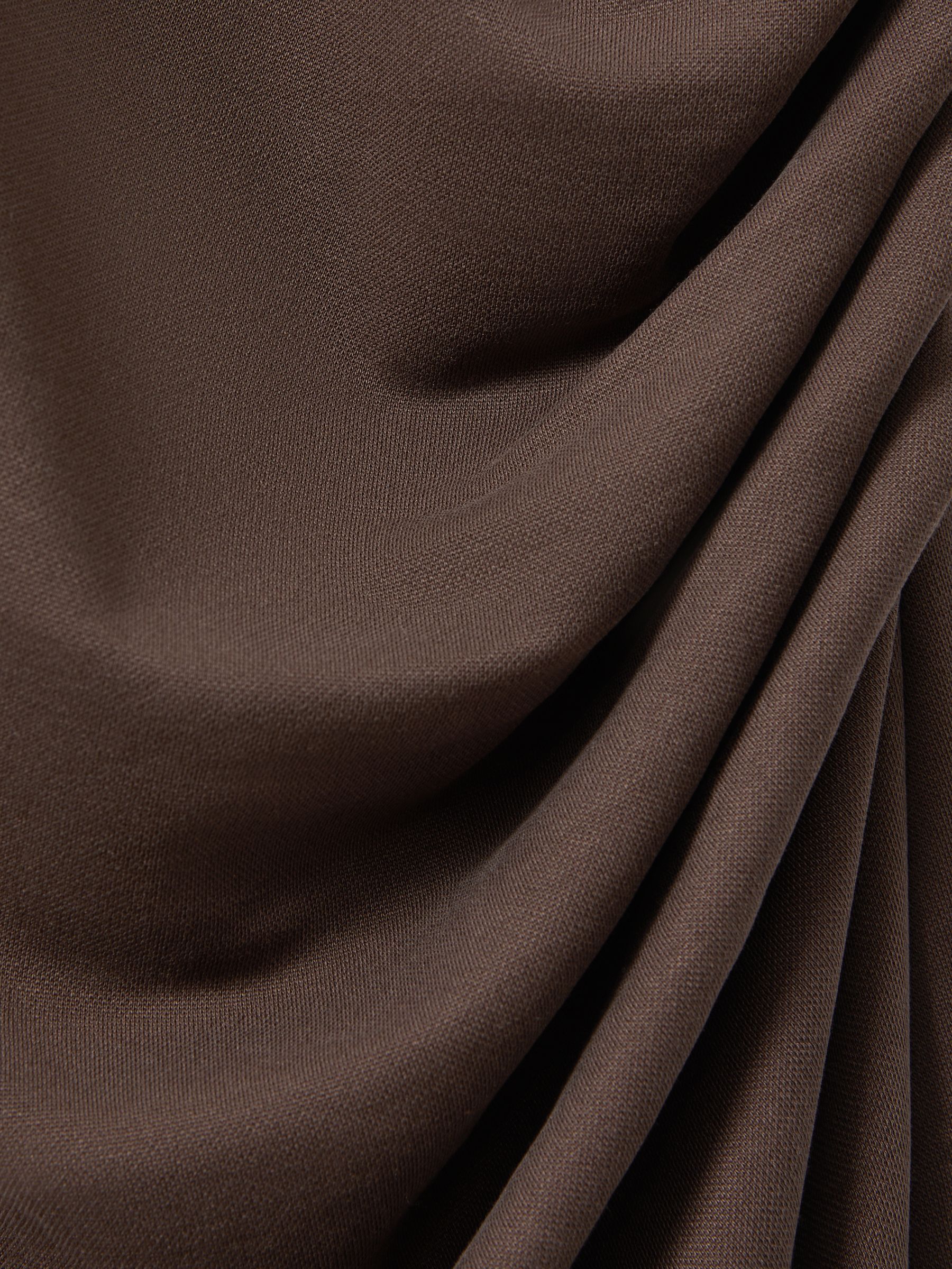 Ruched Jersey Bodycon Midi Dress in Mocha - Image 7 of 7