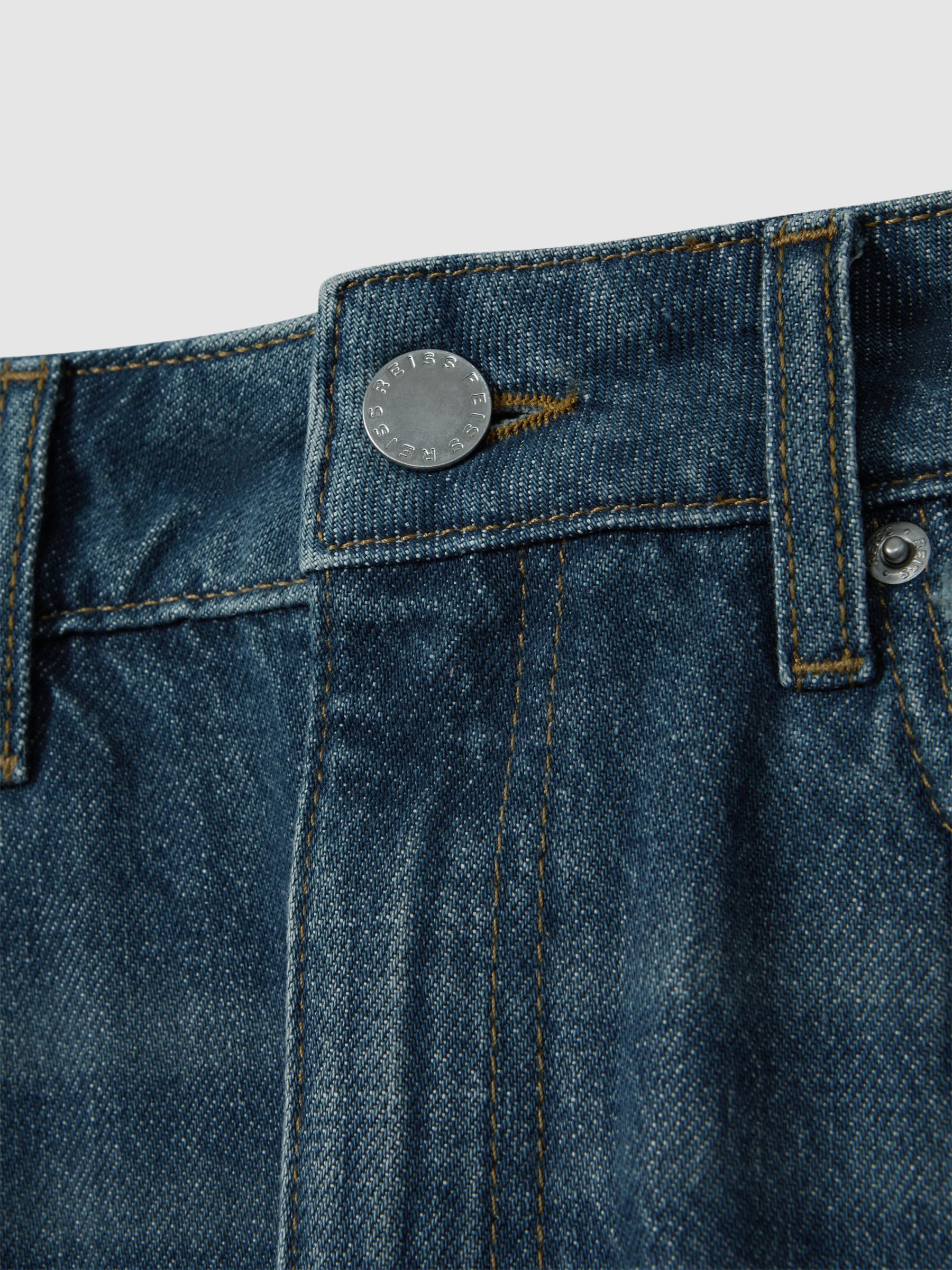 High Rise Denim Midi Skirt in Mid Blue - Image 5 of 5