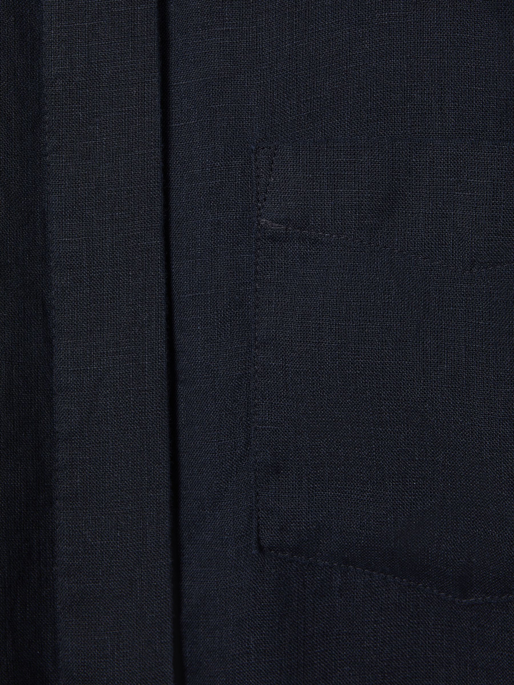 Belle Indigo 100% Linen Button-Through Shirt - Image 7 of 7