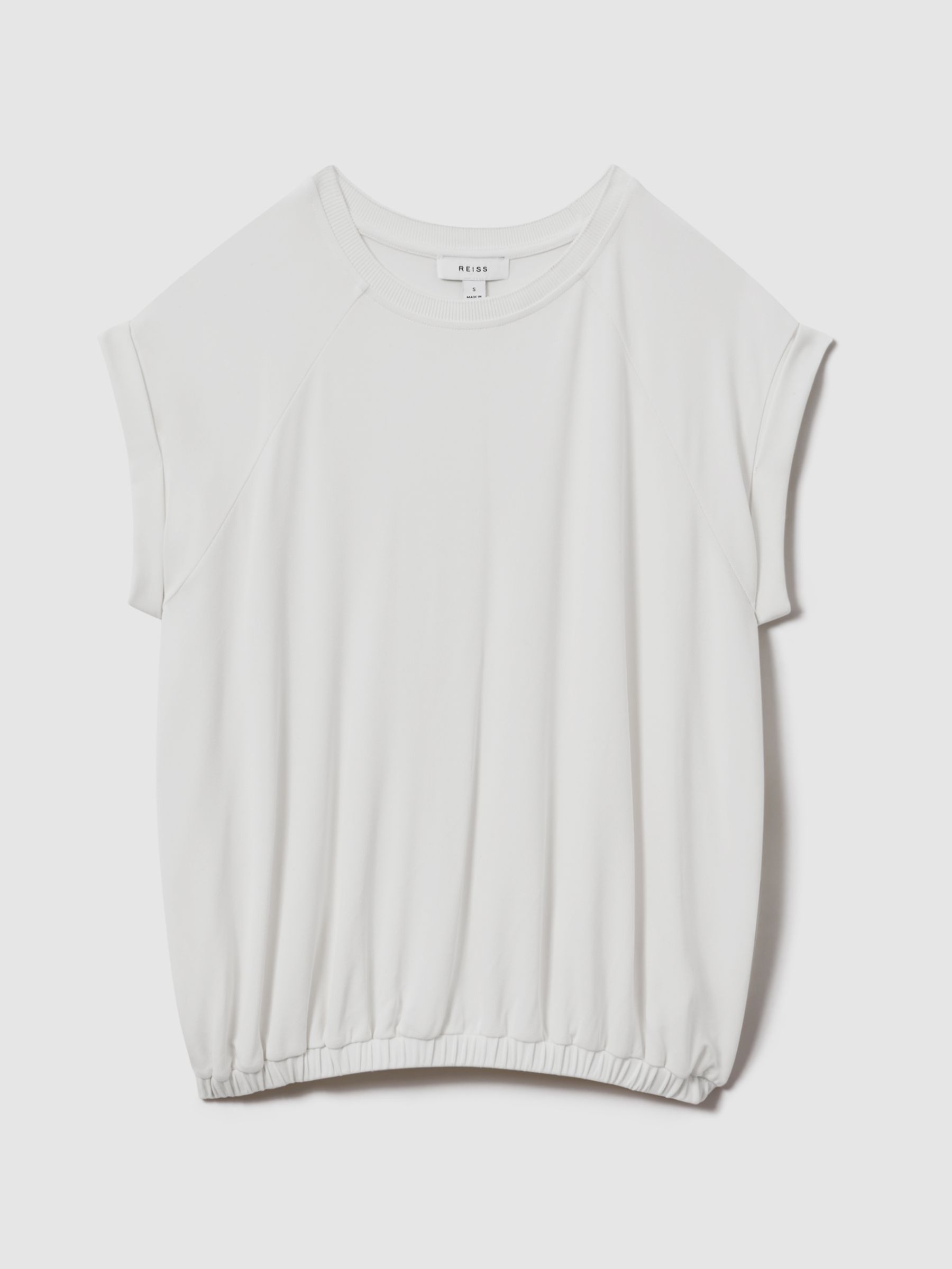 Elasticated Hem Raglan Sleeve Top in Ivory - Image 2 of 6