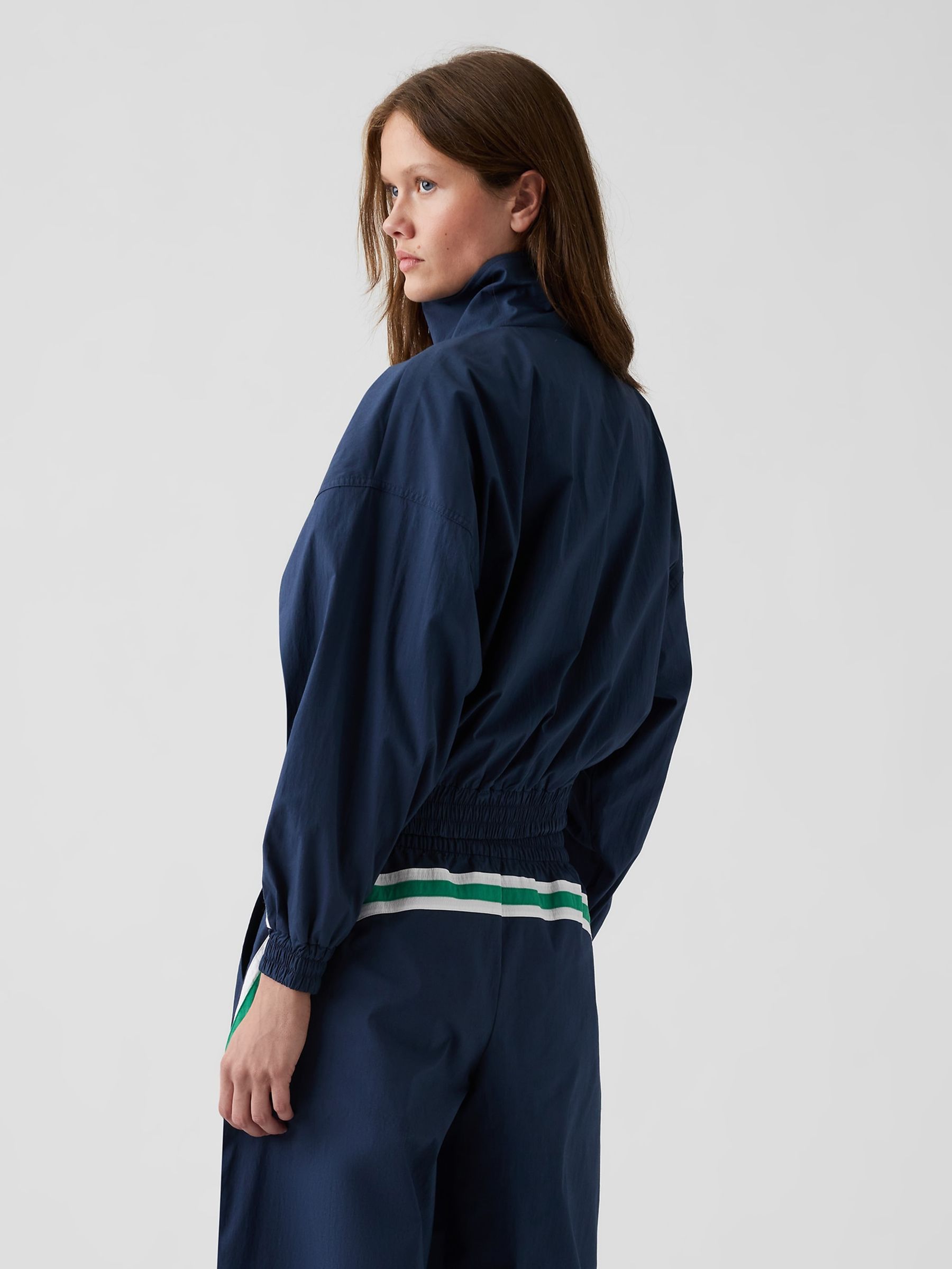 Gap x Malbon Navy Textured Poplin Windbreaker - Image 3 of 11