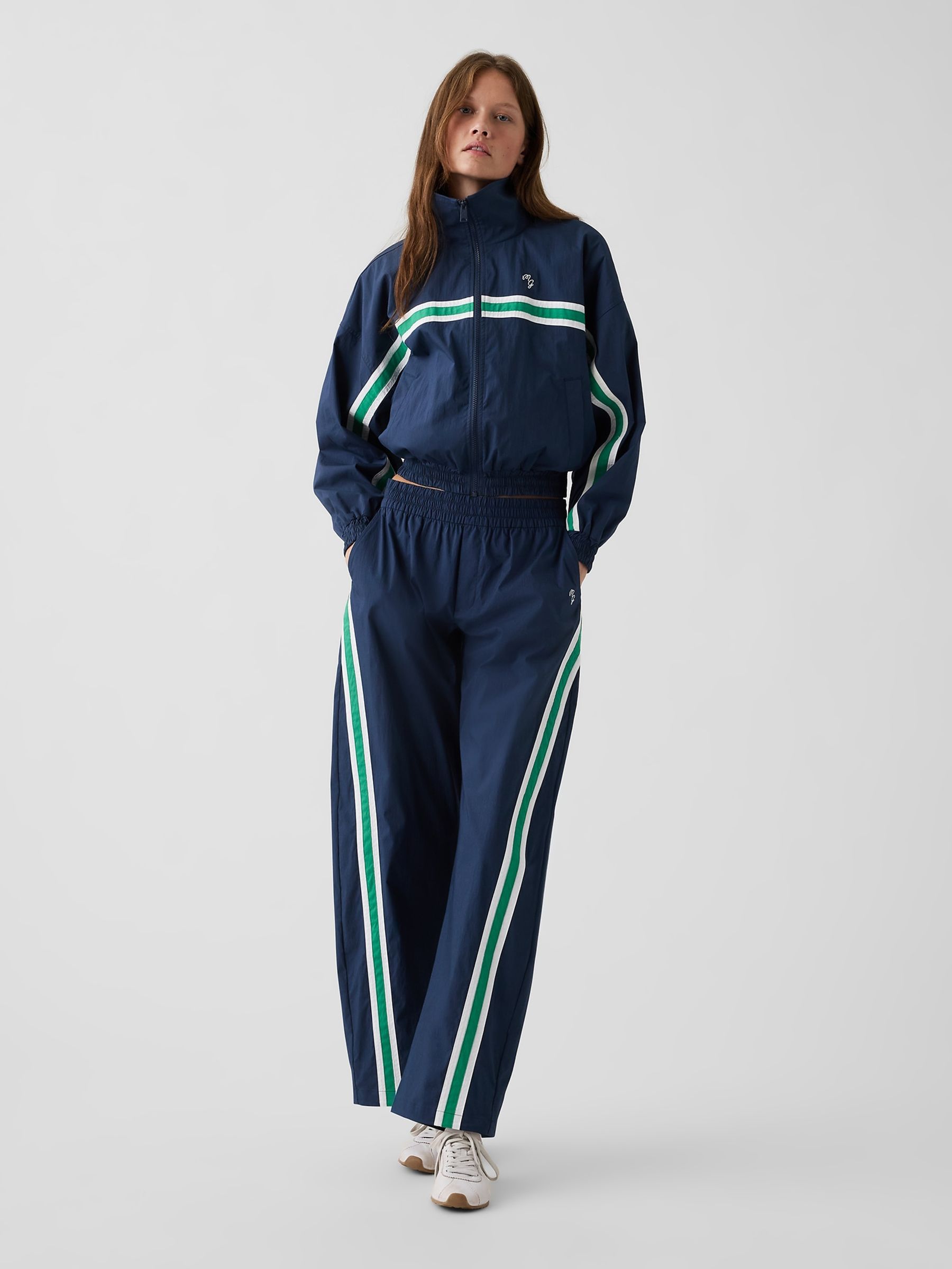 Gap x Malbon Navy Textured Poplin Windbreaker - Image 5 of 11