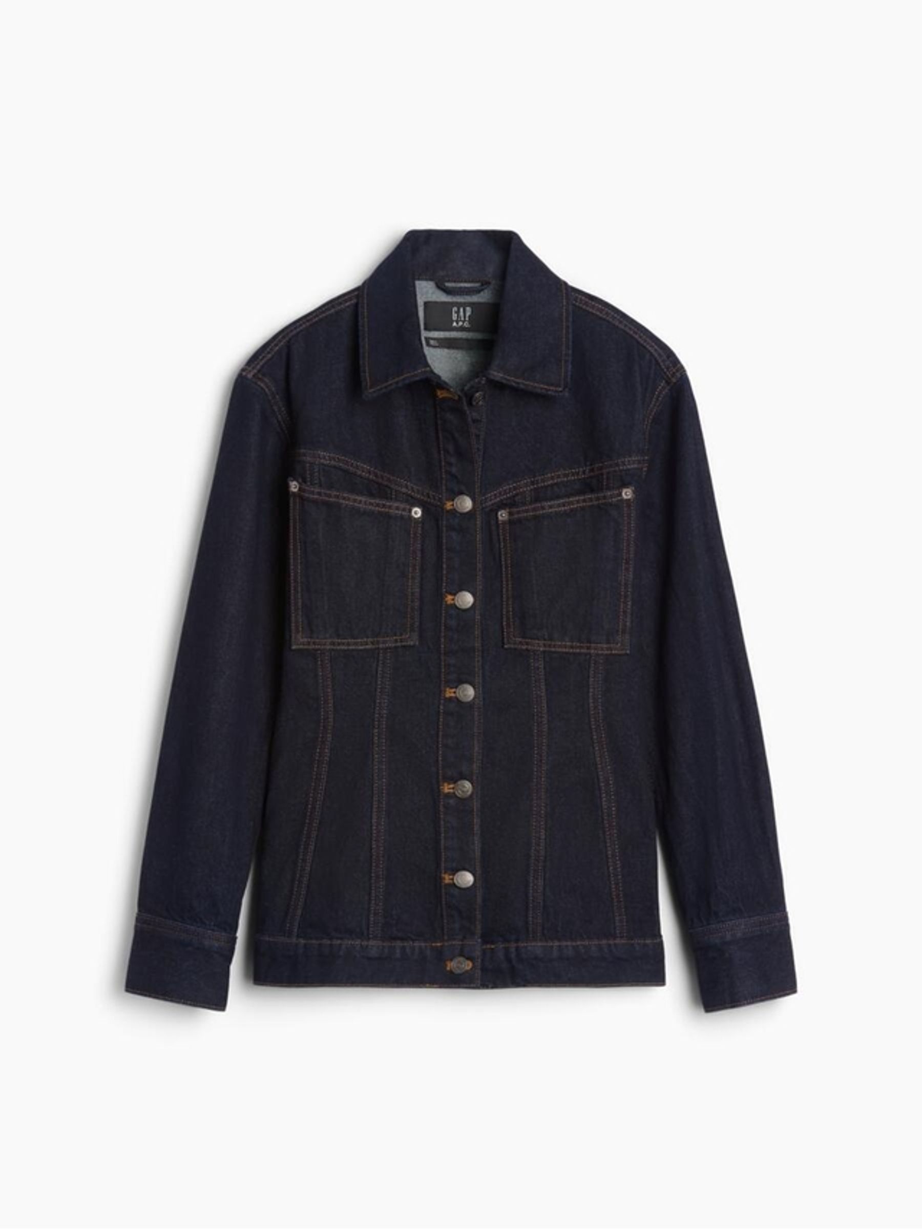 Gap x A.P.C. Dark Wash Structured Denim Jacket - Image 8 of 9