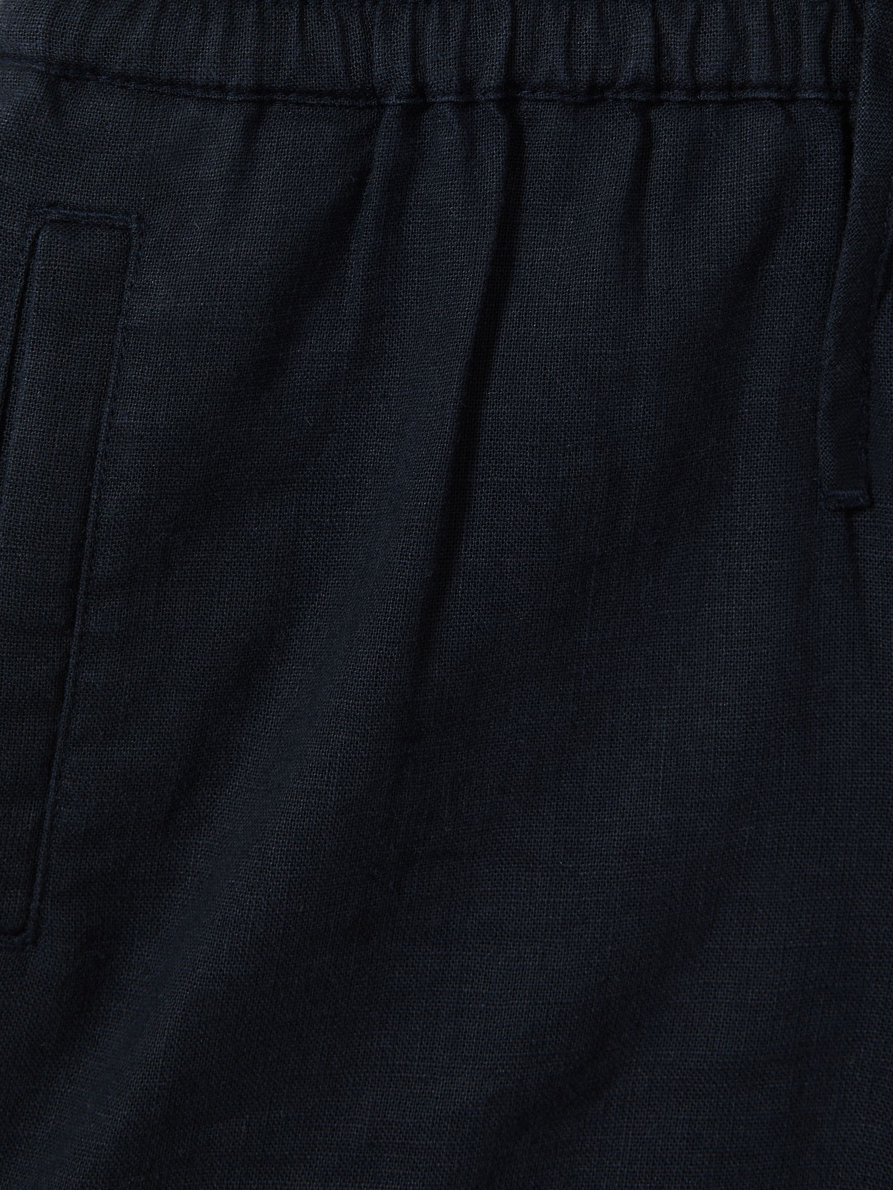 3-9 yrs Linen Drawstring Shorts in Navy - Image 4 of 4