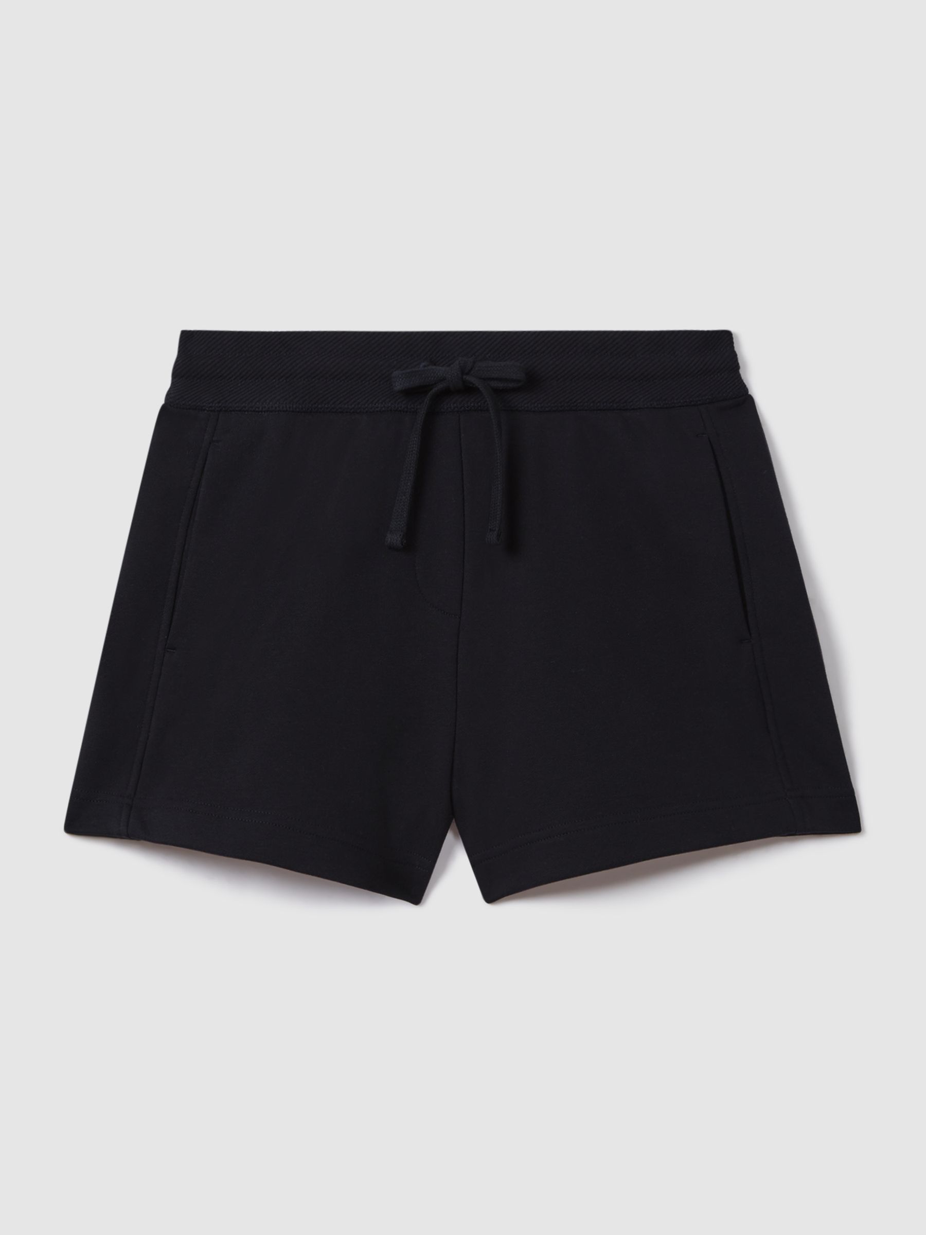 Cotton Blend Drawstring Shorts in Navy - Image 2 of 5