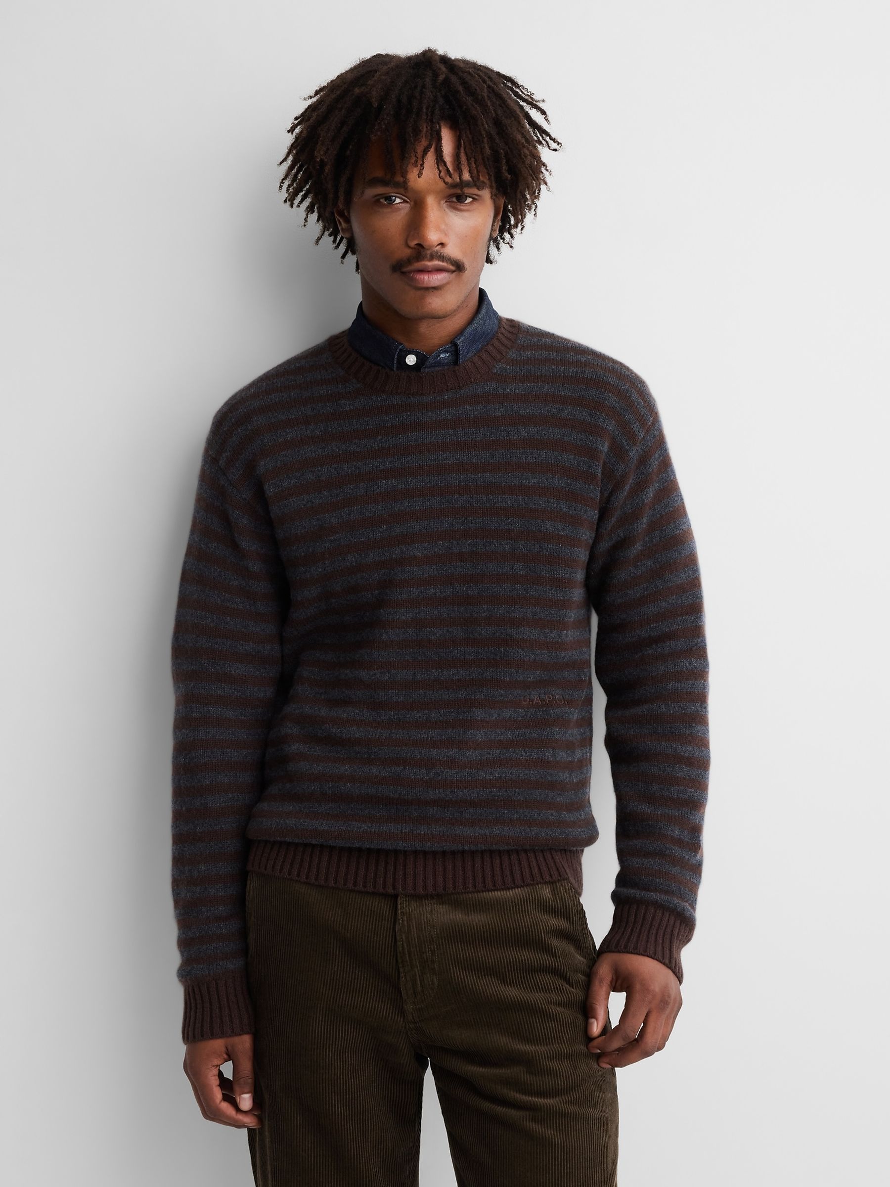 Gap x A.P.C. Brown Stripe Cashmere Jumper - Image 1 of 7