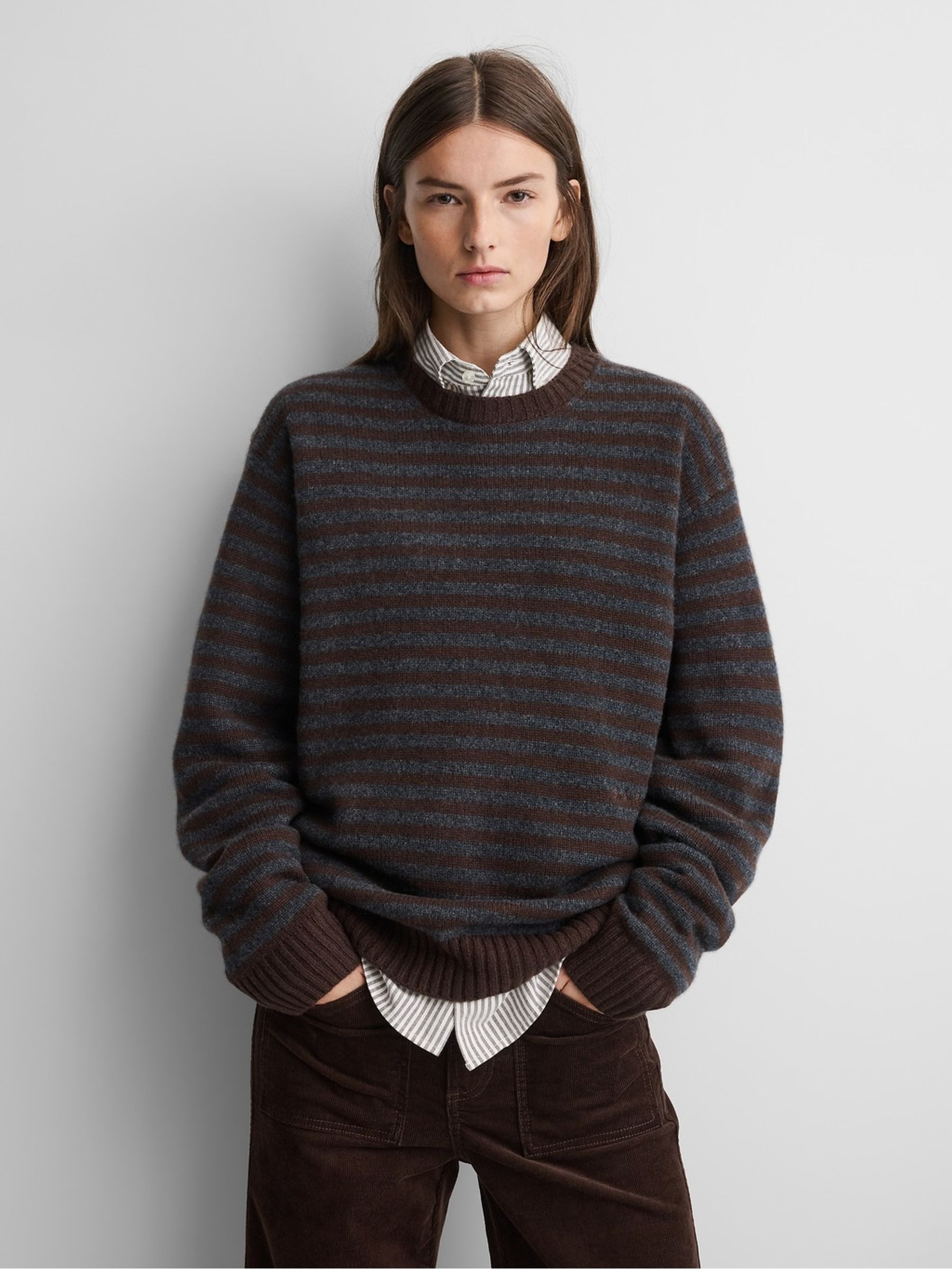 Gap x A.P.C. Brown Stripe Cashmere Jumper - Image 4 of 7