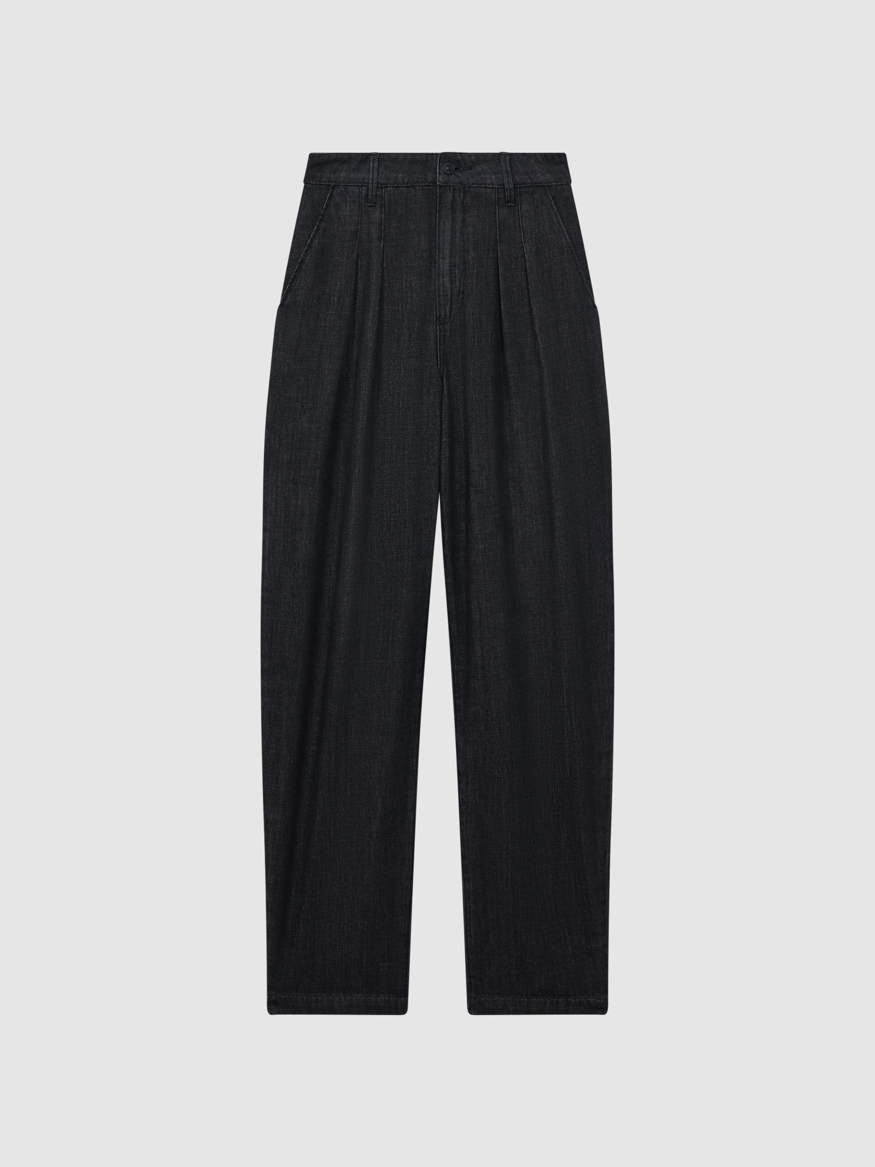 Paige High Rise Tapered Jeans in Washed Black - Image 2 of 6