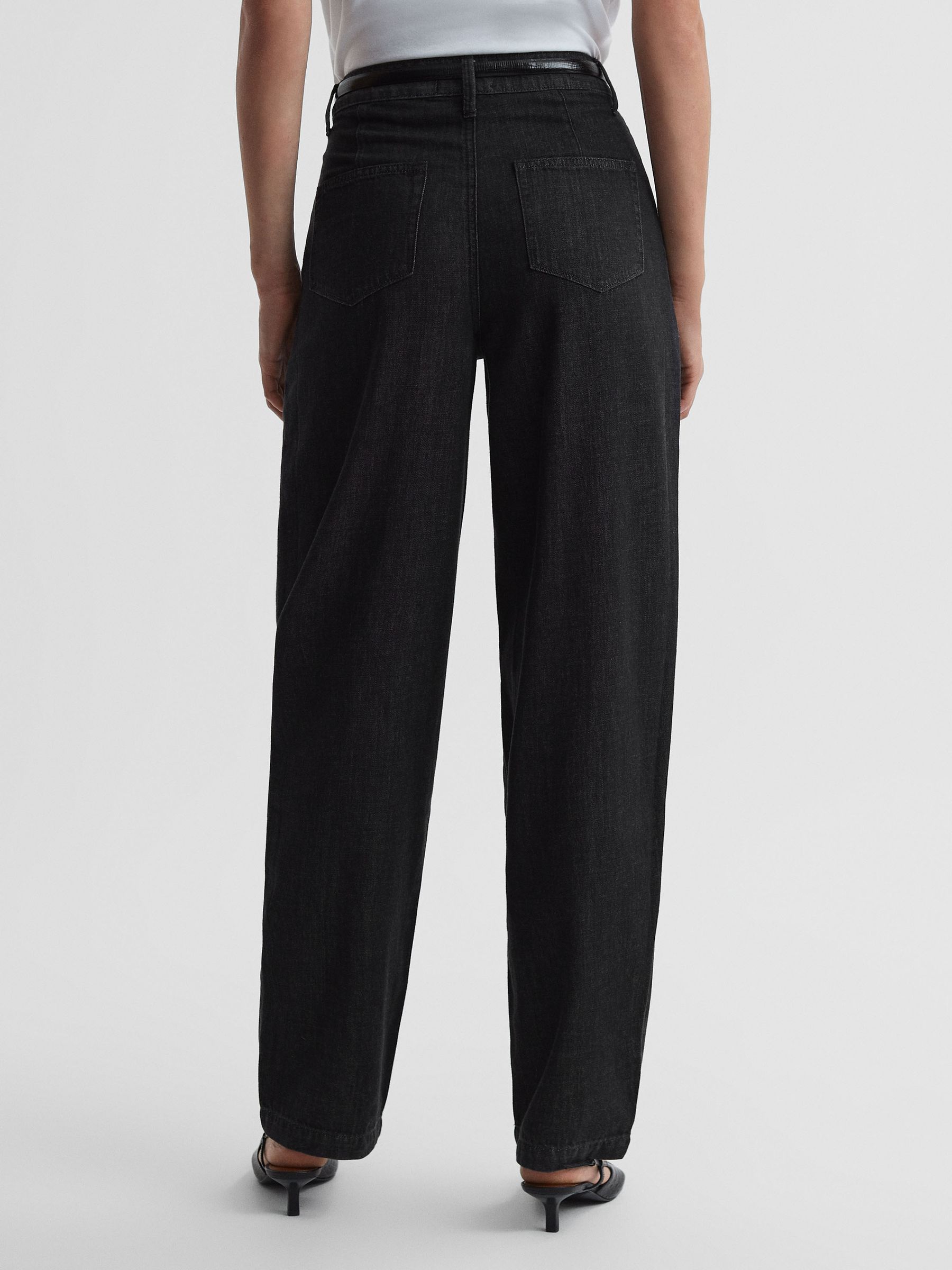 Paige High Rise Tapered Jeans in Washed Black - Image 5 of 6