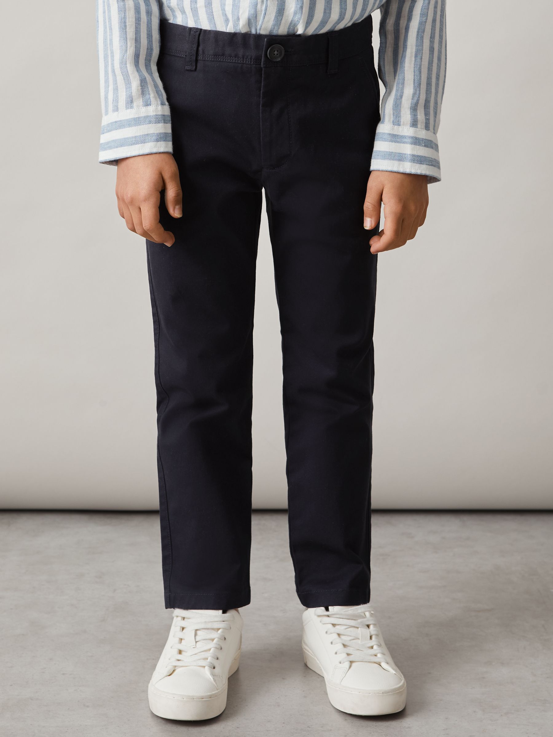 Pantalon chino casual coupe slim bleu marine - Image 3 of 4