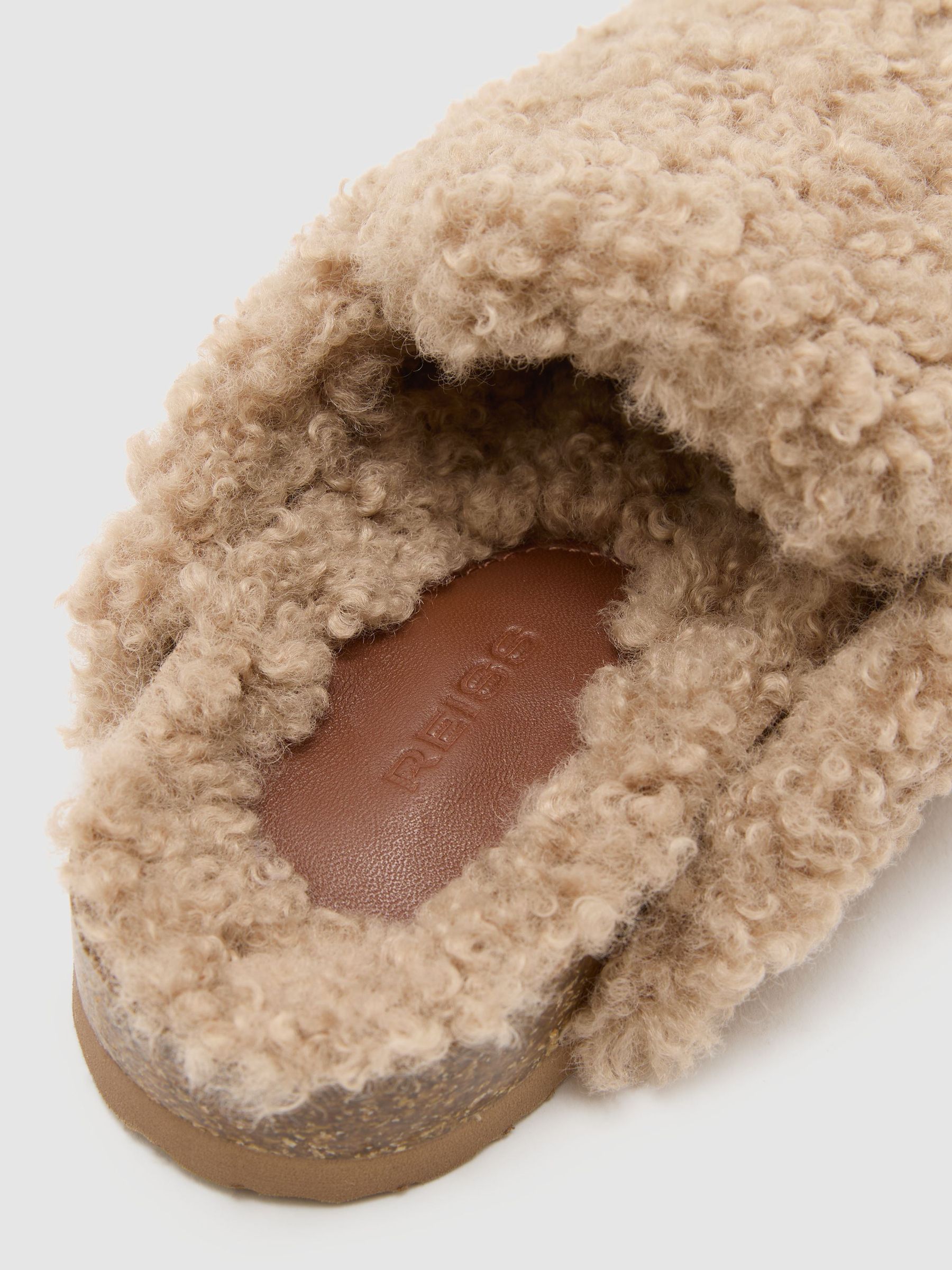 Curly Borg Mule Slippers in Neutral - Image 7 of 7