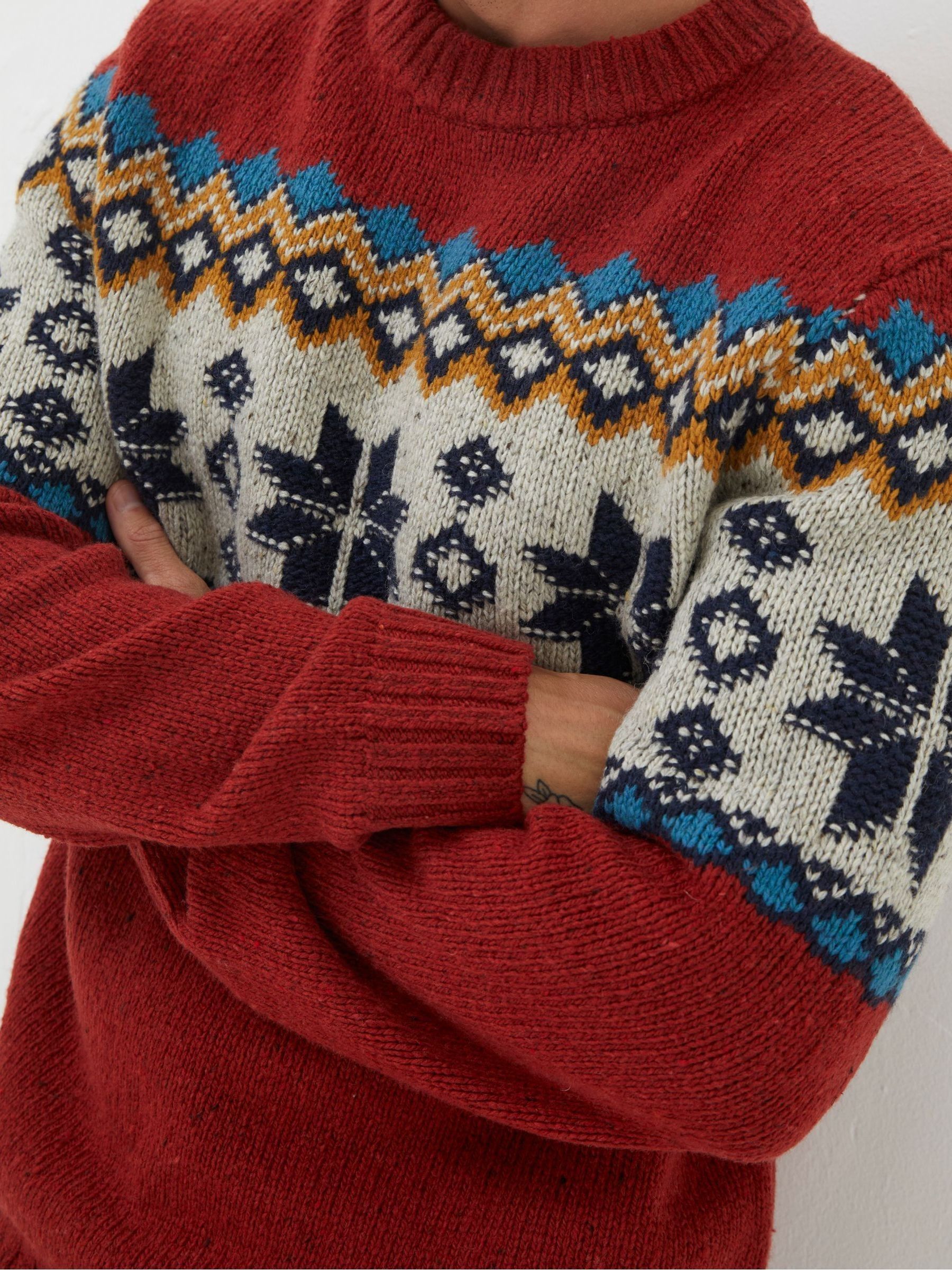 Red Denbigh Fairisle Jumper - Image 5 of 6
