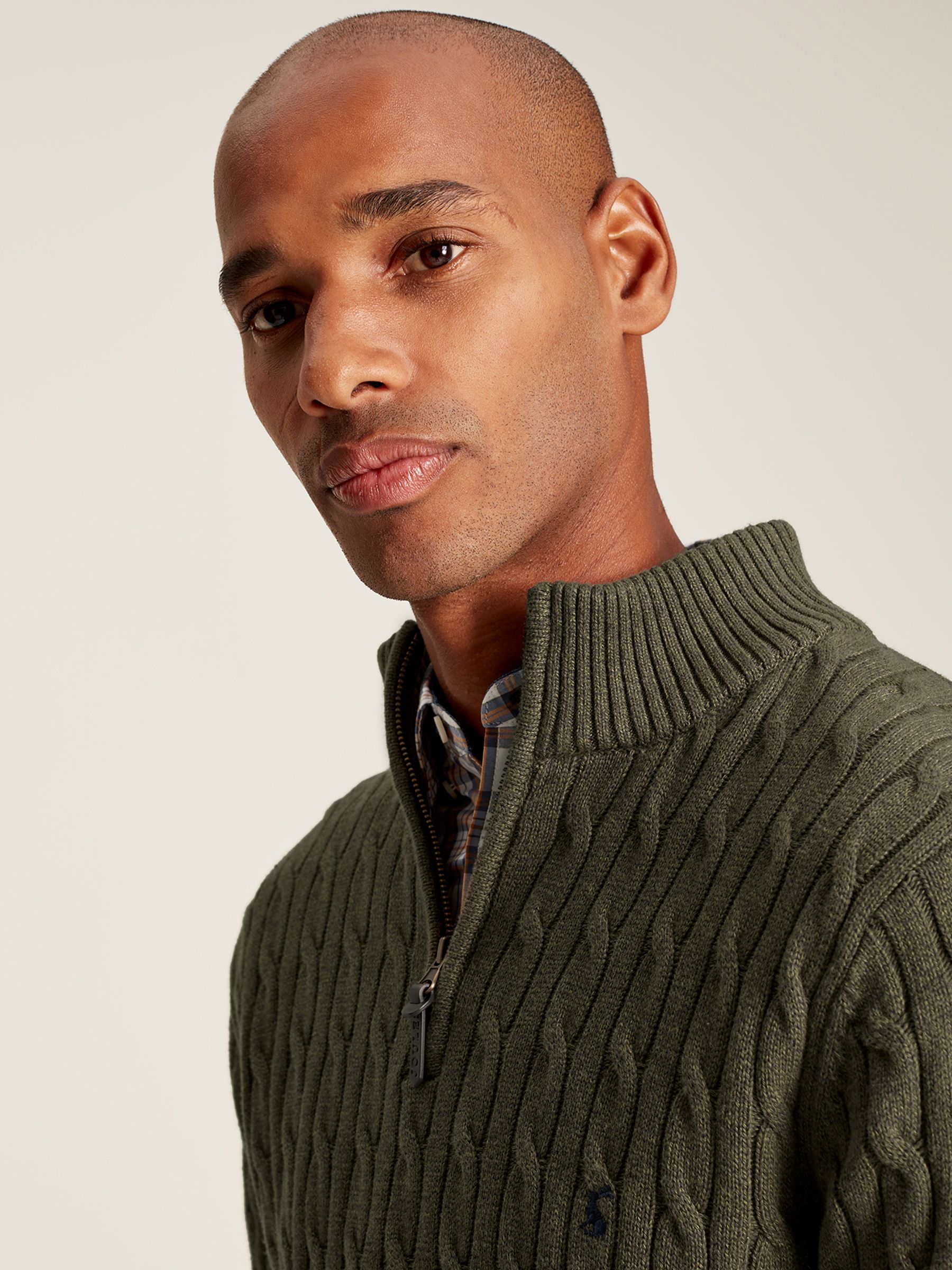 Cable Knit Green Quarter Zip Jumper - Image 6 of 8