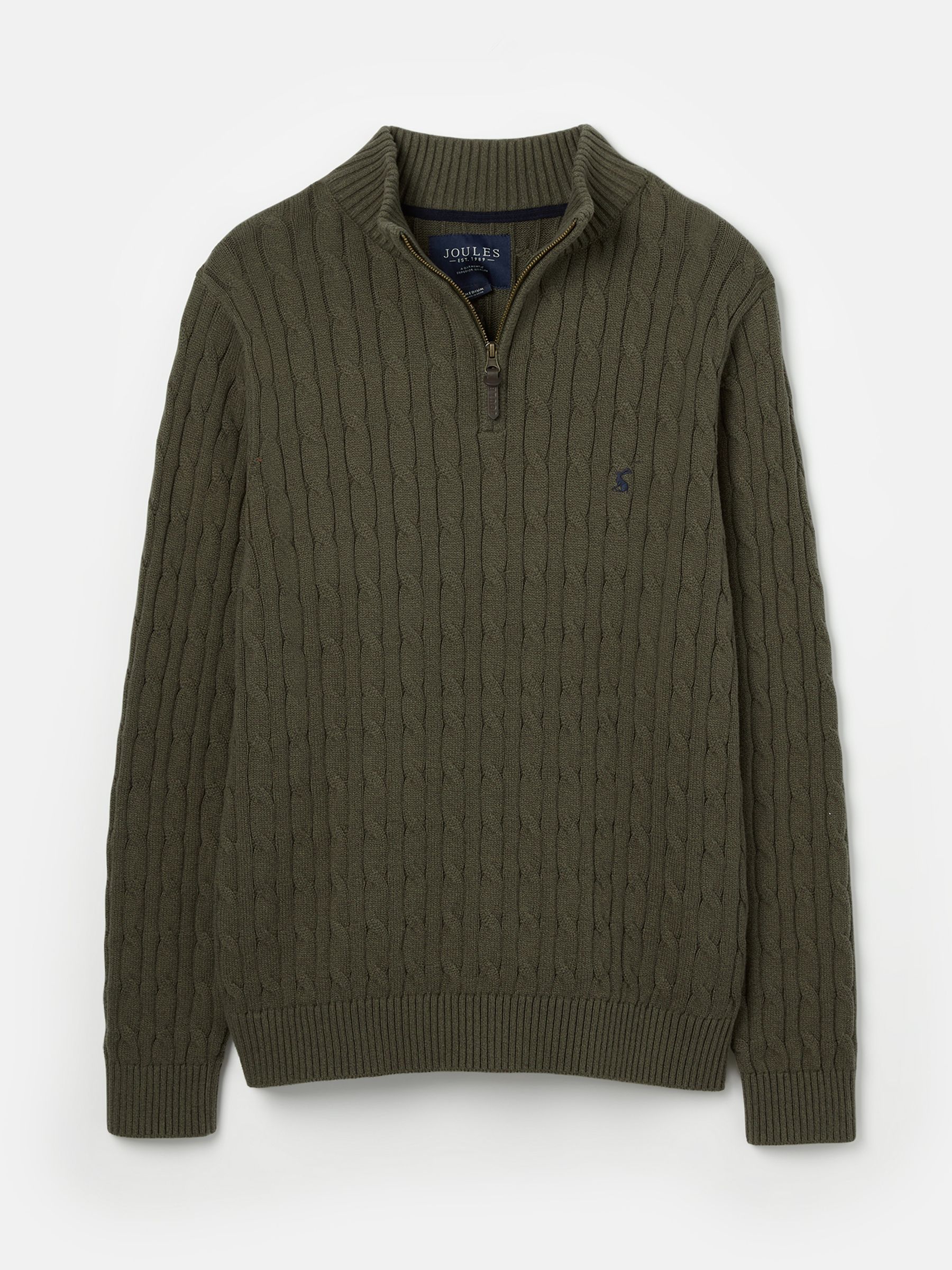 Cable Knit Green Quarter Zip Jumper - Image 8 of 8