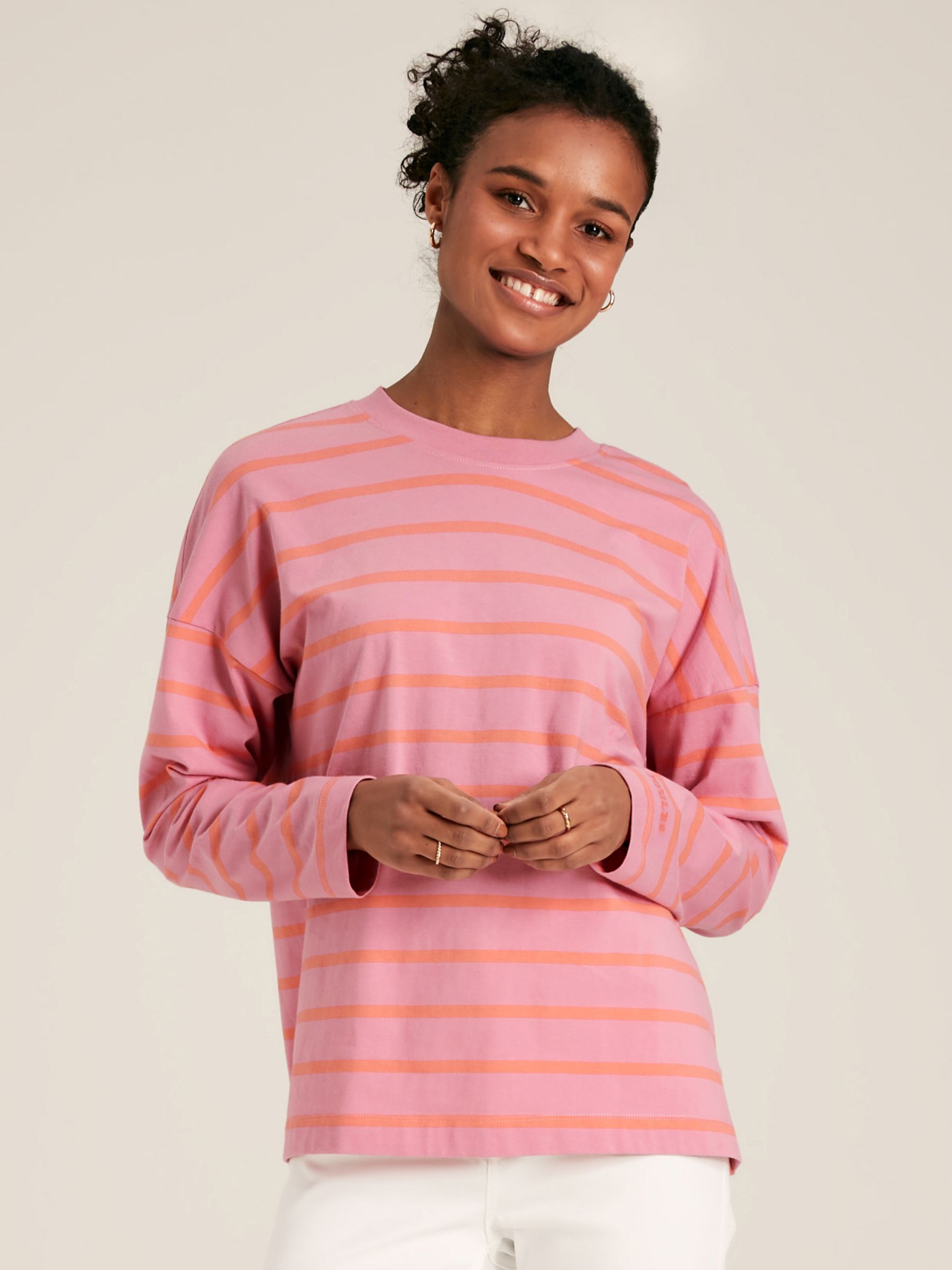 Ellie Pink Long Sleeve Jersey Top - Image 1 of 7