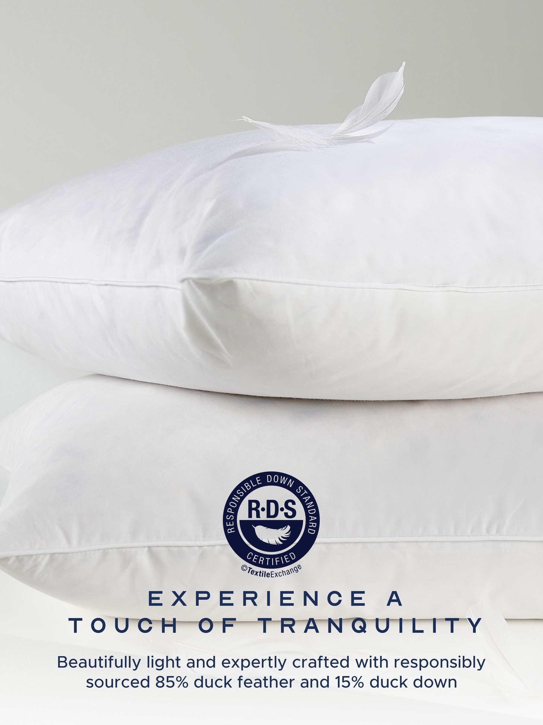 Snuggledown White Pair of Duck Feather and Down 100% Cotton Pillows - Image 4 of 9