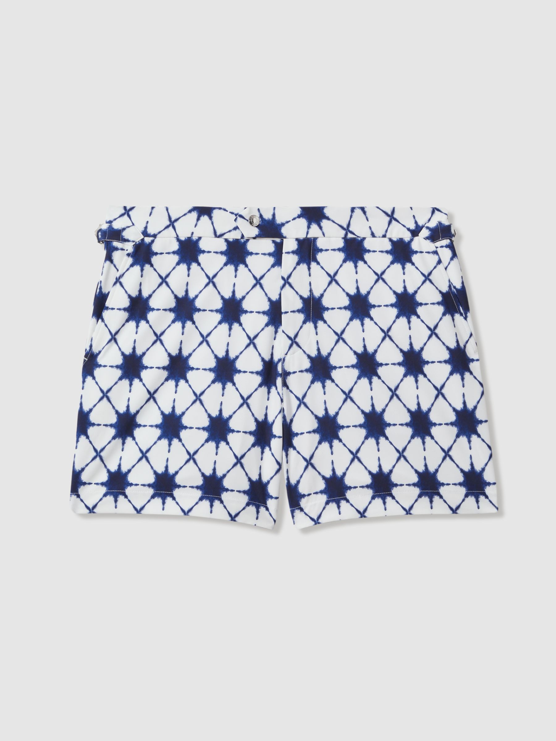Printed Swim Shorts in White/Blue - Image 2 of 7