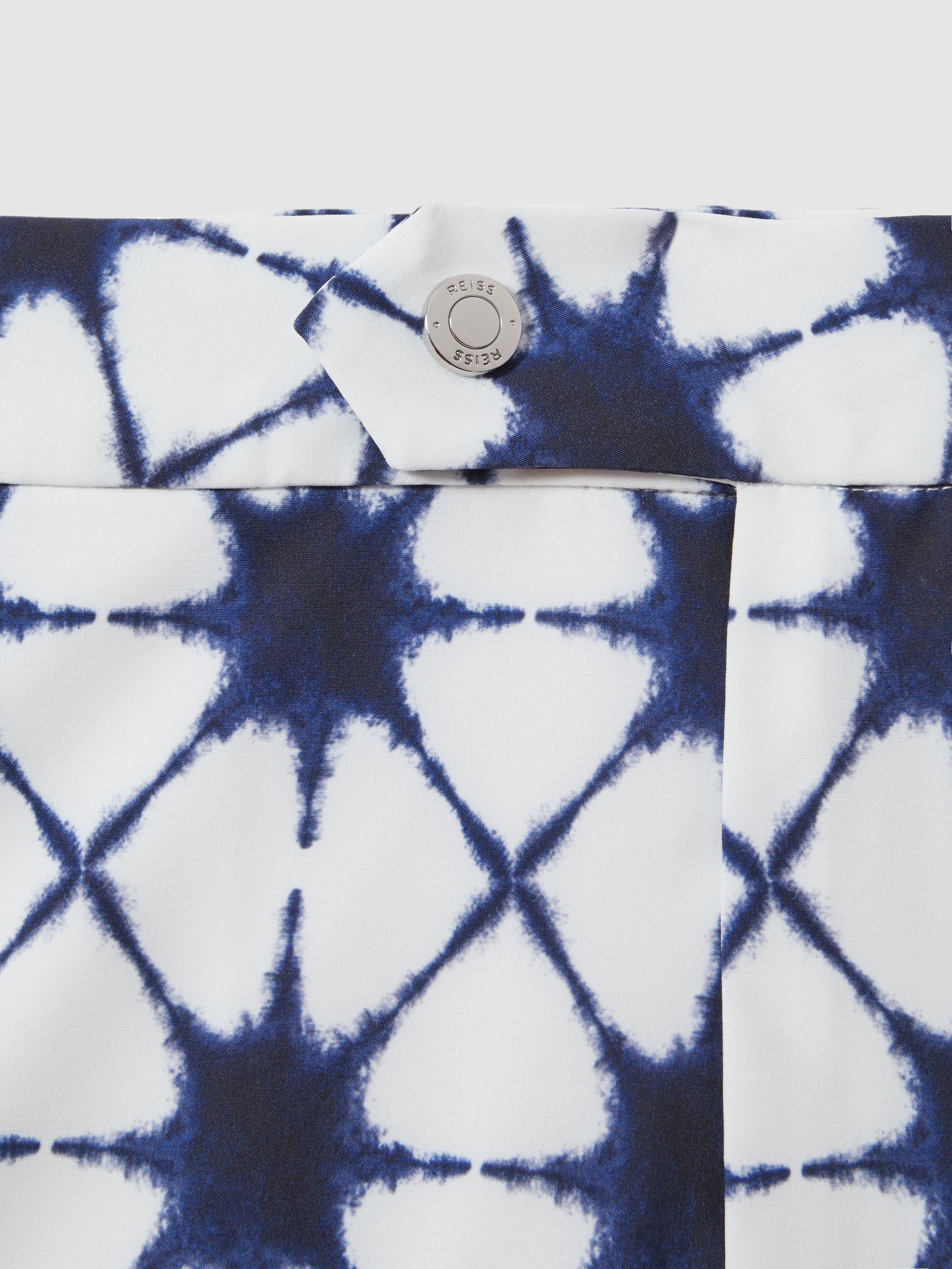 Printed Swim Shorts in White/Blue - Image 7 of 7