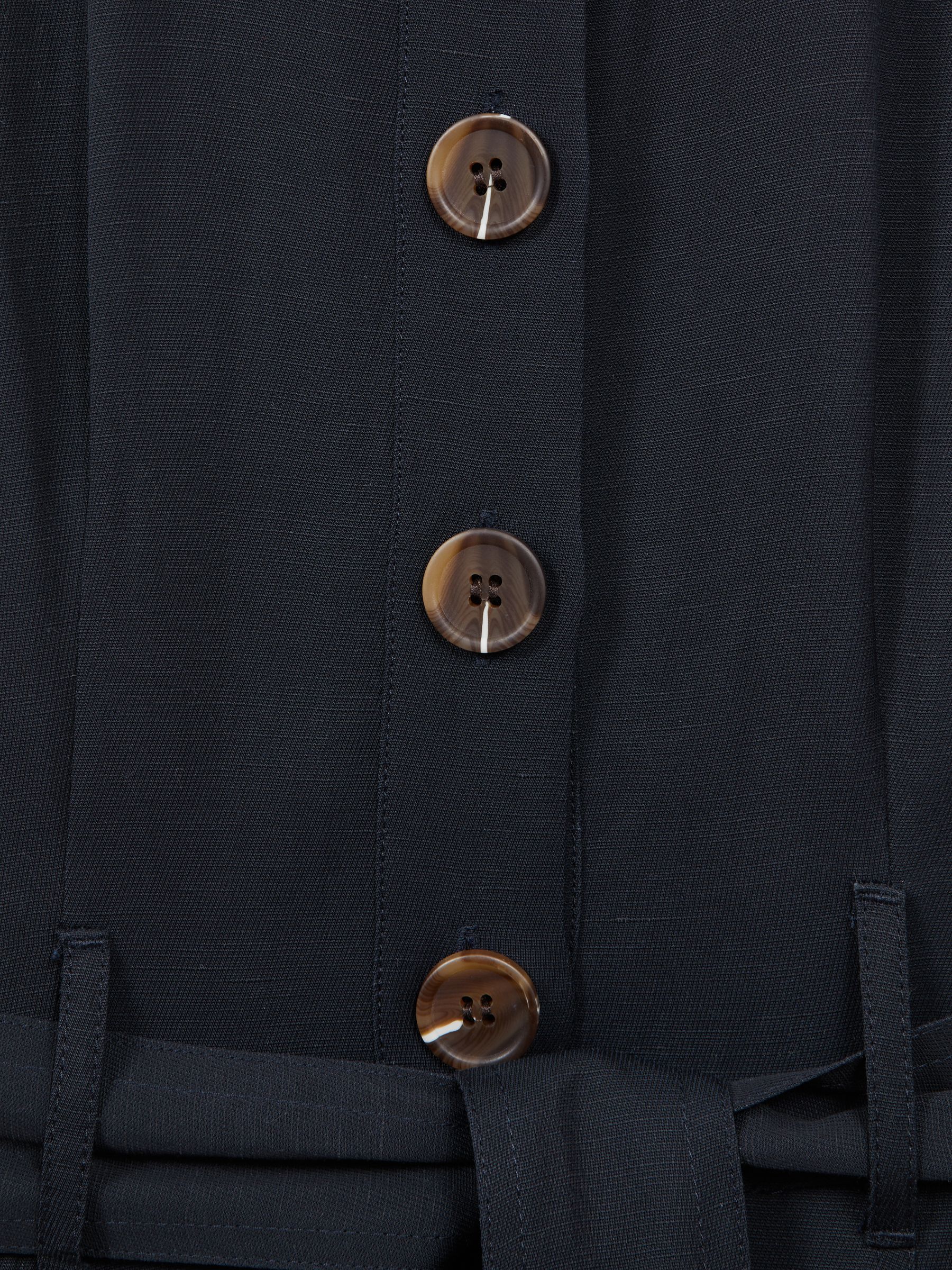 Petite Belted Wide Leg Jumpsuit in Navy - Image 5 of 6