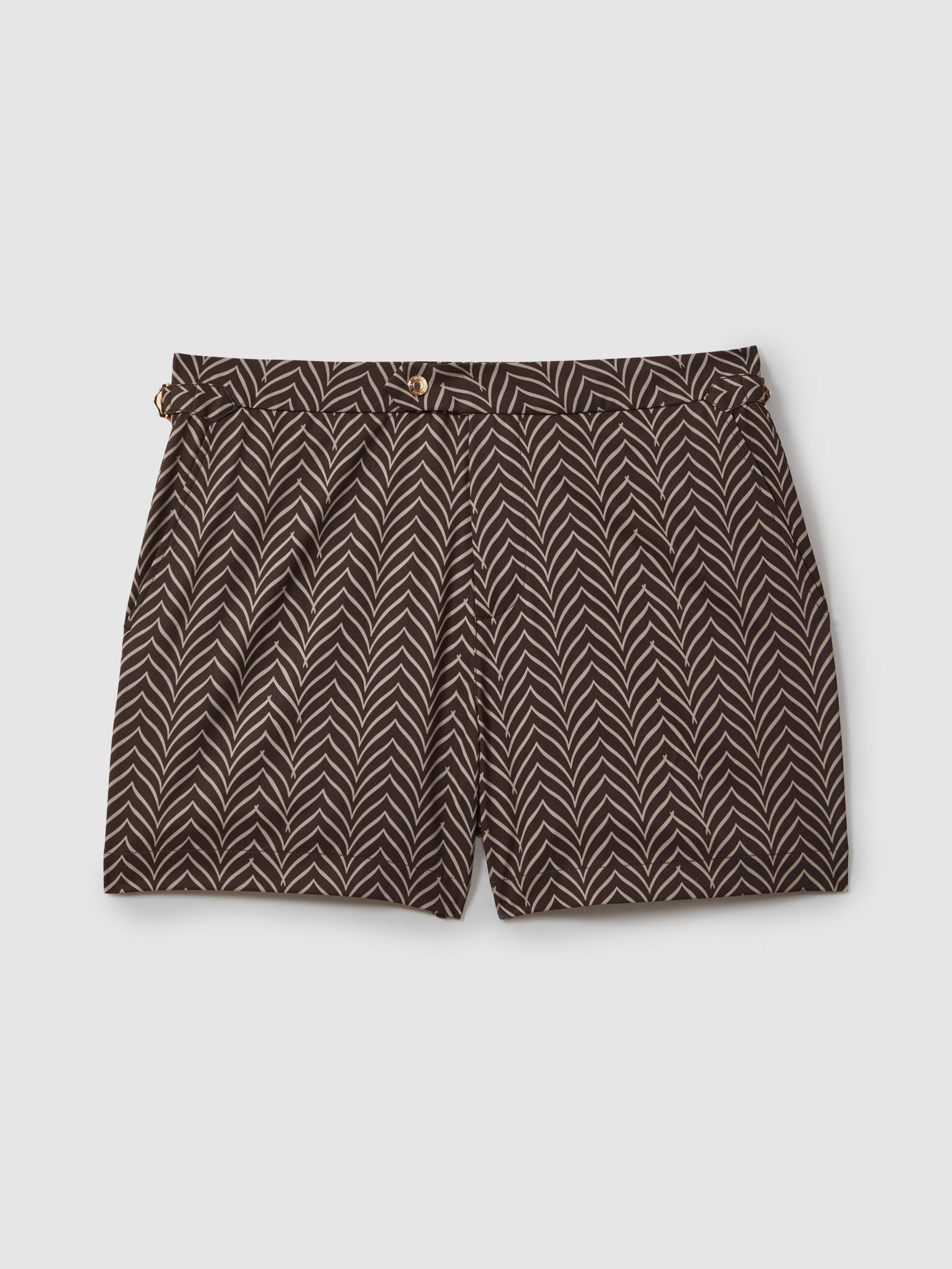 Striped Swim Shorts in Chocolate/Ecru - Image 5 of 6