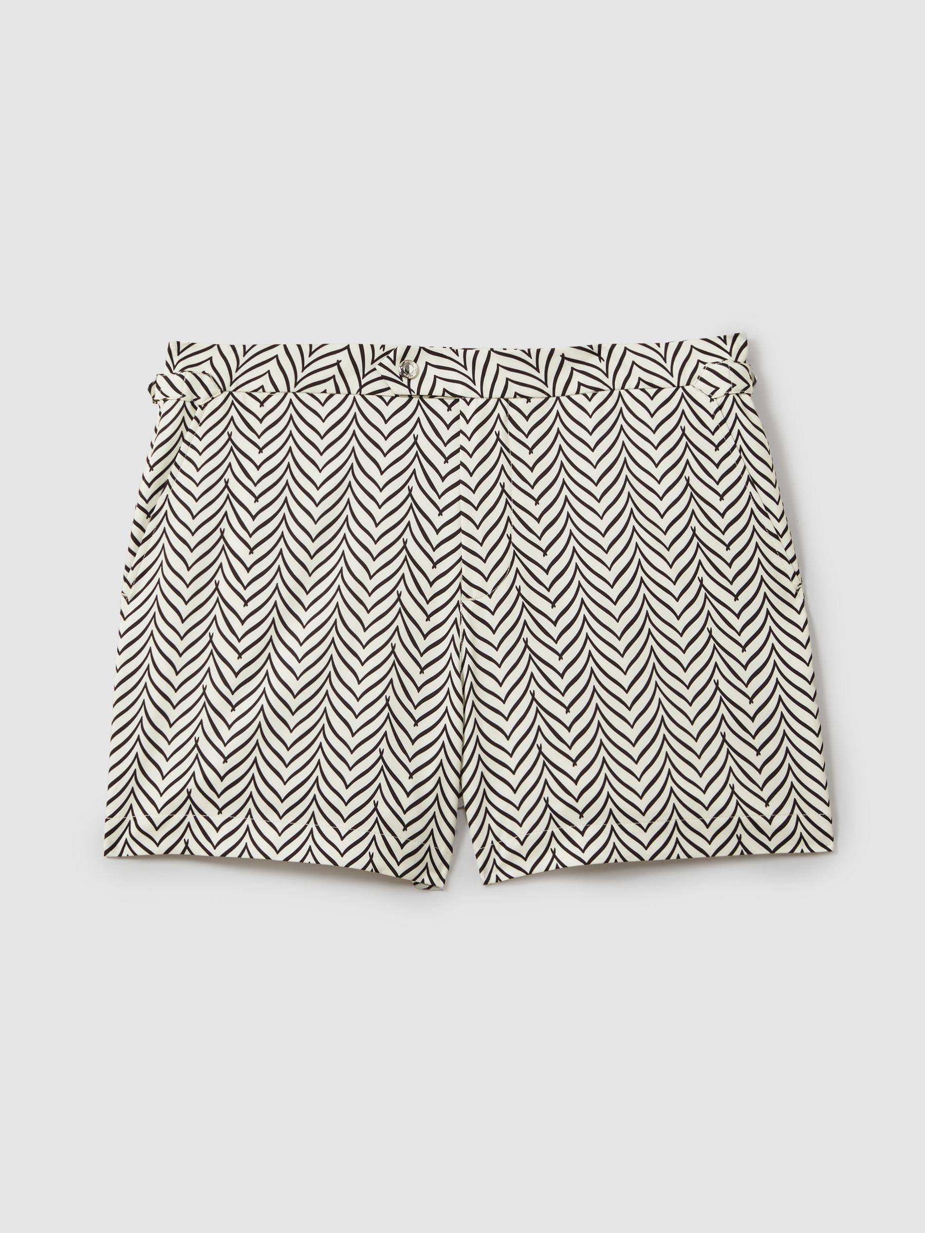 Striped Swim Shorts in Ecru/Navy - Image 2 of 7