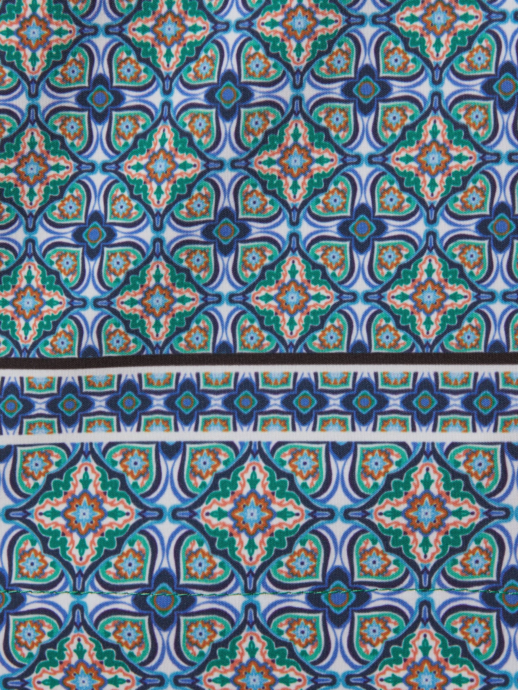 Tile Print Drawstring Swim Shorts in Multi - Image 6 of 6