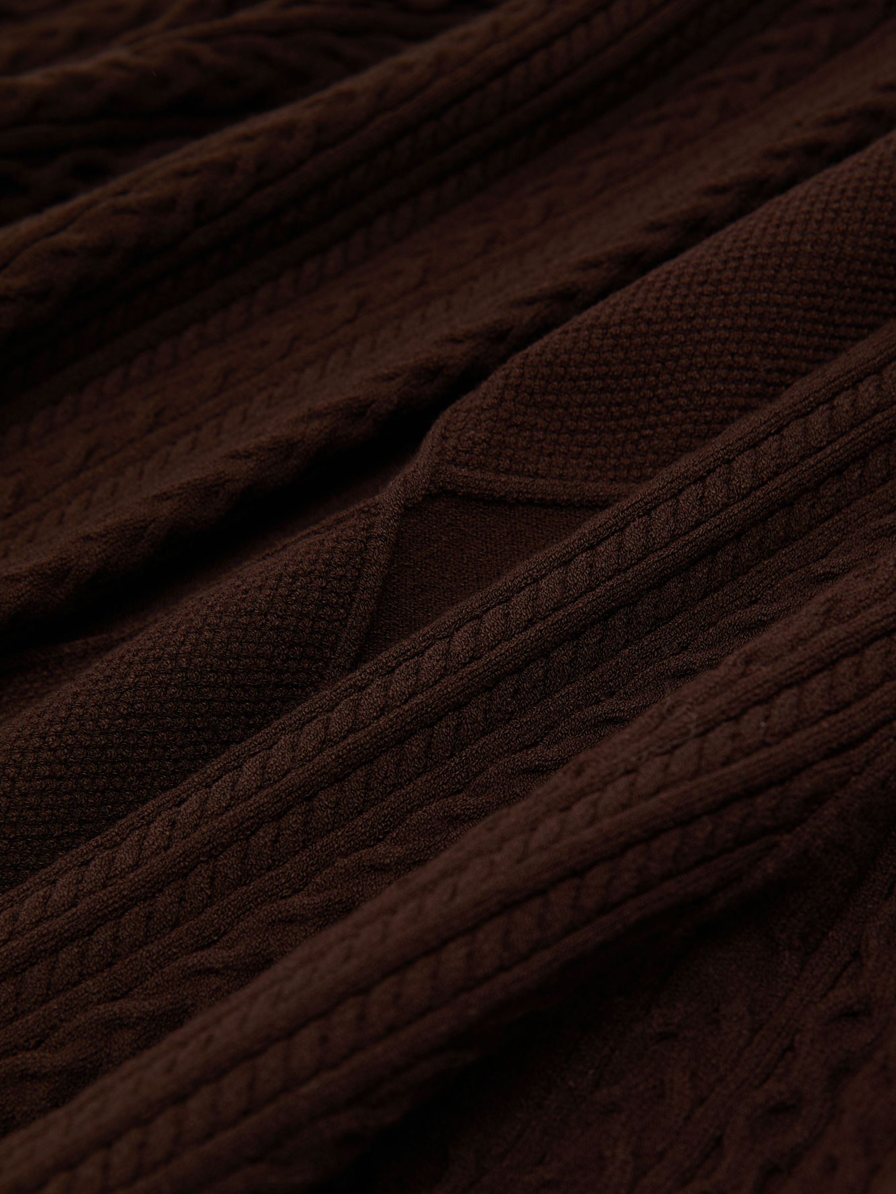 Cable-Knit Flippy Mini Dress in Chocolate Brown - Image 6 of 6