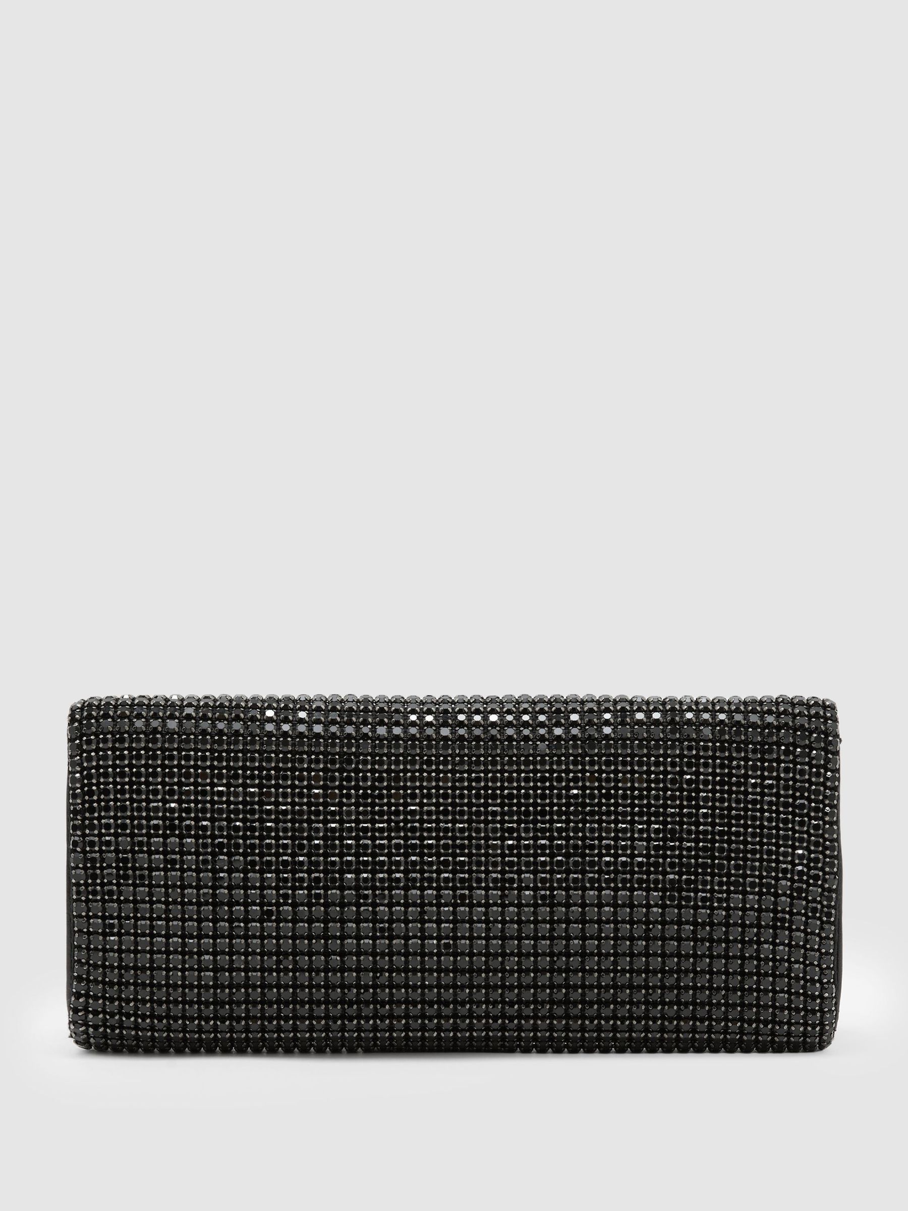 Crystal Embellished Clutch Bag in Black - Image 8 of 8