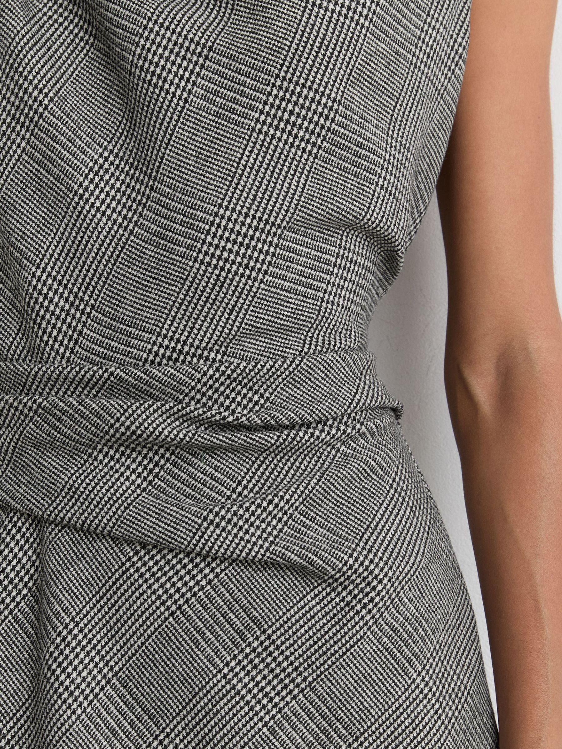 Petite Wool-Blend Check Tailored Midi Dress in Grey - Image 4 of 8